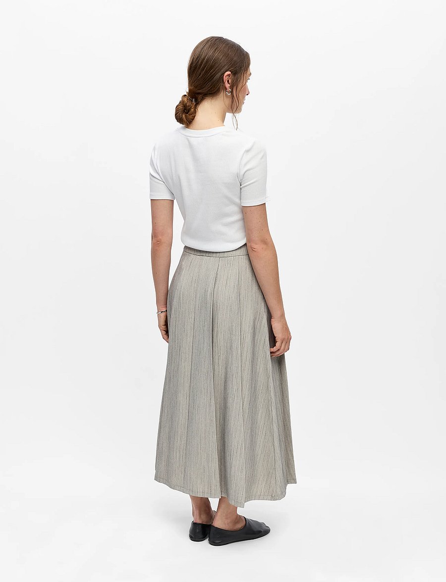 Object - OBJNIMRA MW PLEAT MIDI SKIRT 146 - plisseeritud seelikud - light grey melange - 2