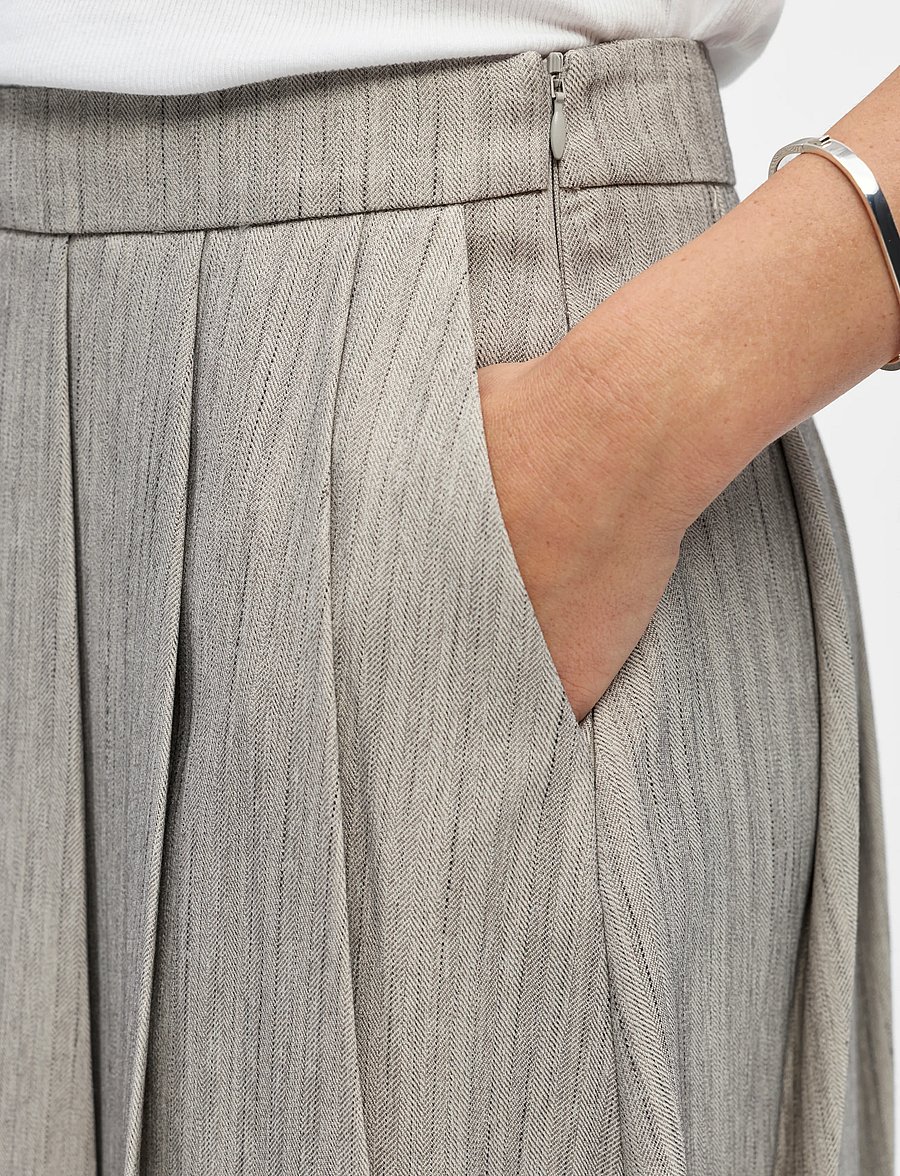 Object - OBJNIMRA MW PLEAT MIDI SKIRT 146 - plisseeritud seelikud - light grey melange - 4