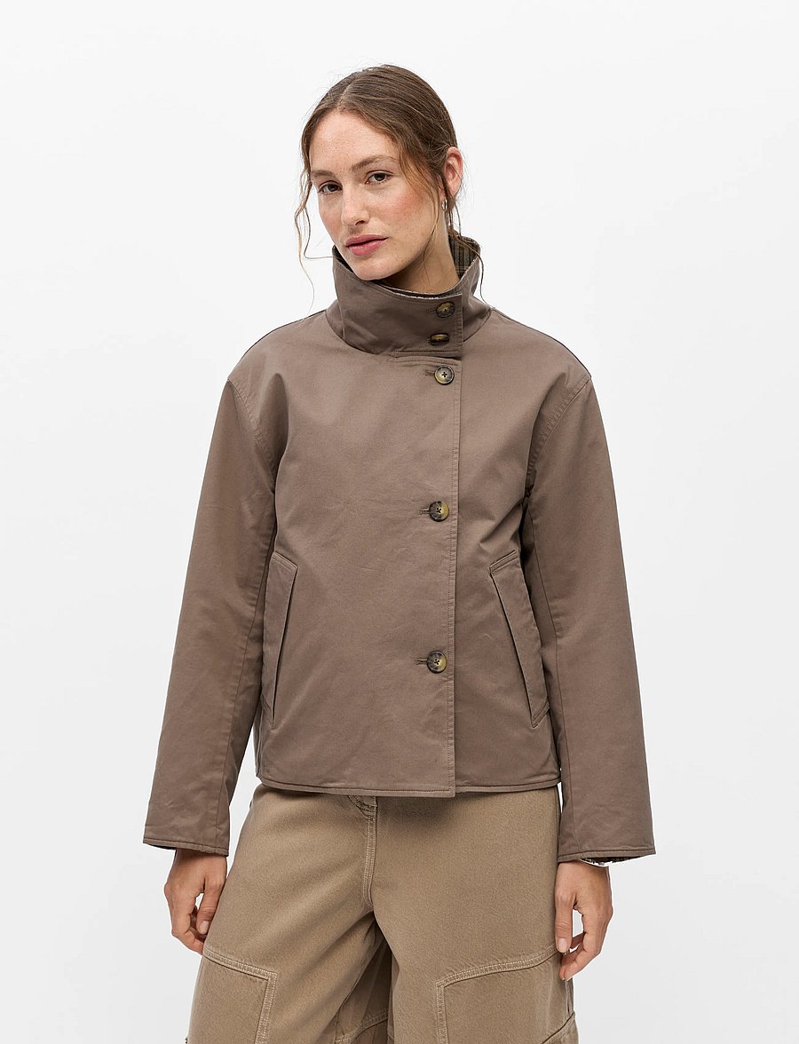 Object - OBJGRO REVERSIBLE LS SHORT JACKET NOOS - morel - 0