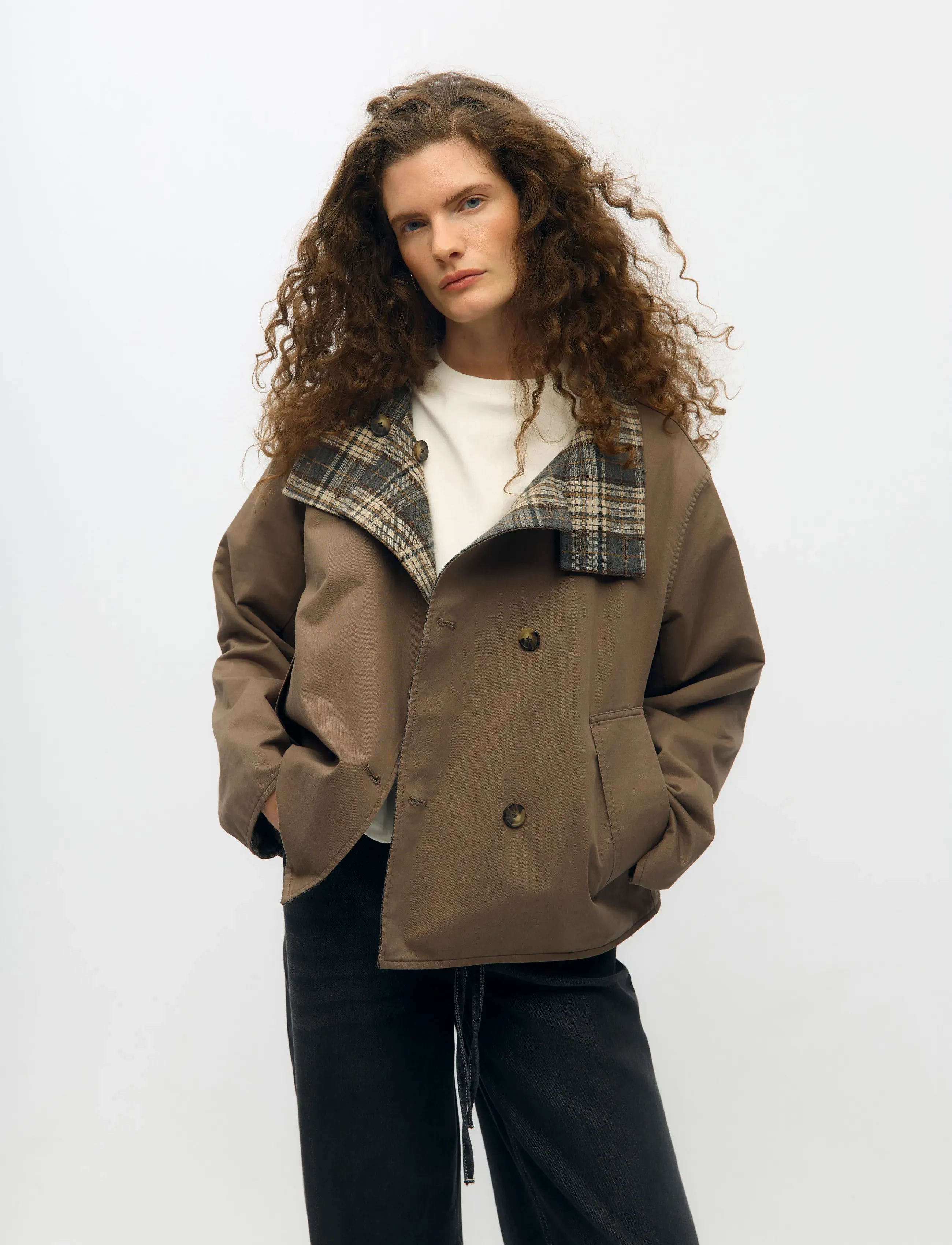 Object - OBJGRO REVERSIBLE LS SHORT JACKET NOOS - leichte jacken - morel - 3