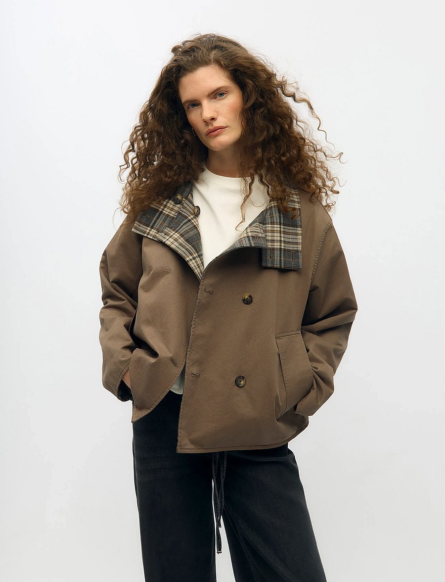 Object - OBJGRO REVERSIBLE LS SHORT JACKET NOOS - leichte jacken - morel - 3
