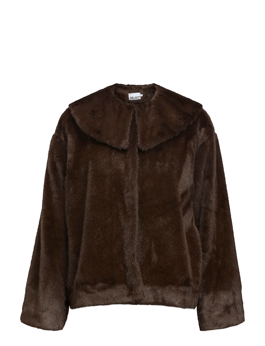 Object - OBJCARLA COLLAR SHORT JACKET 146 - fuskpäls - carafe - 1