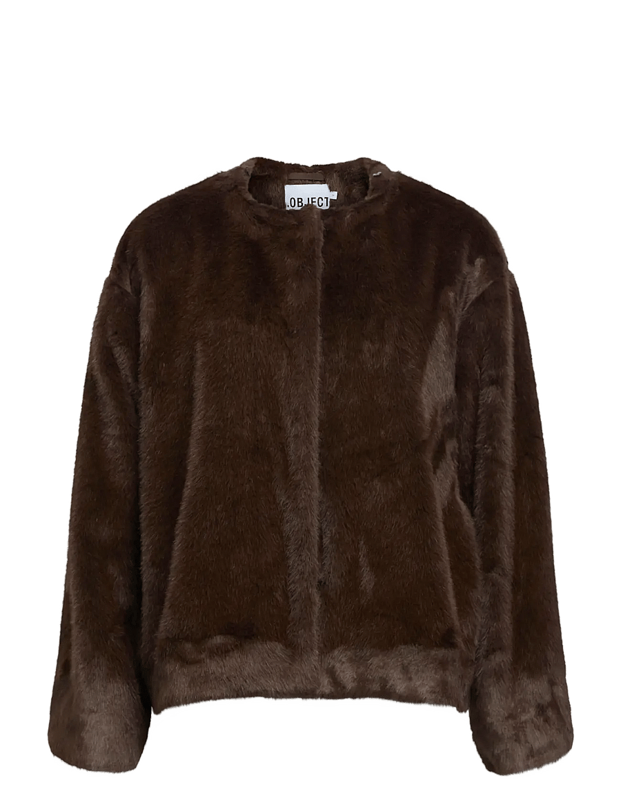 Object - OBJCARLA COLLAR SHORT JACKET 146 - fuskpäls - carafe - 2