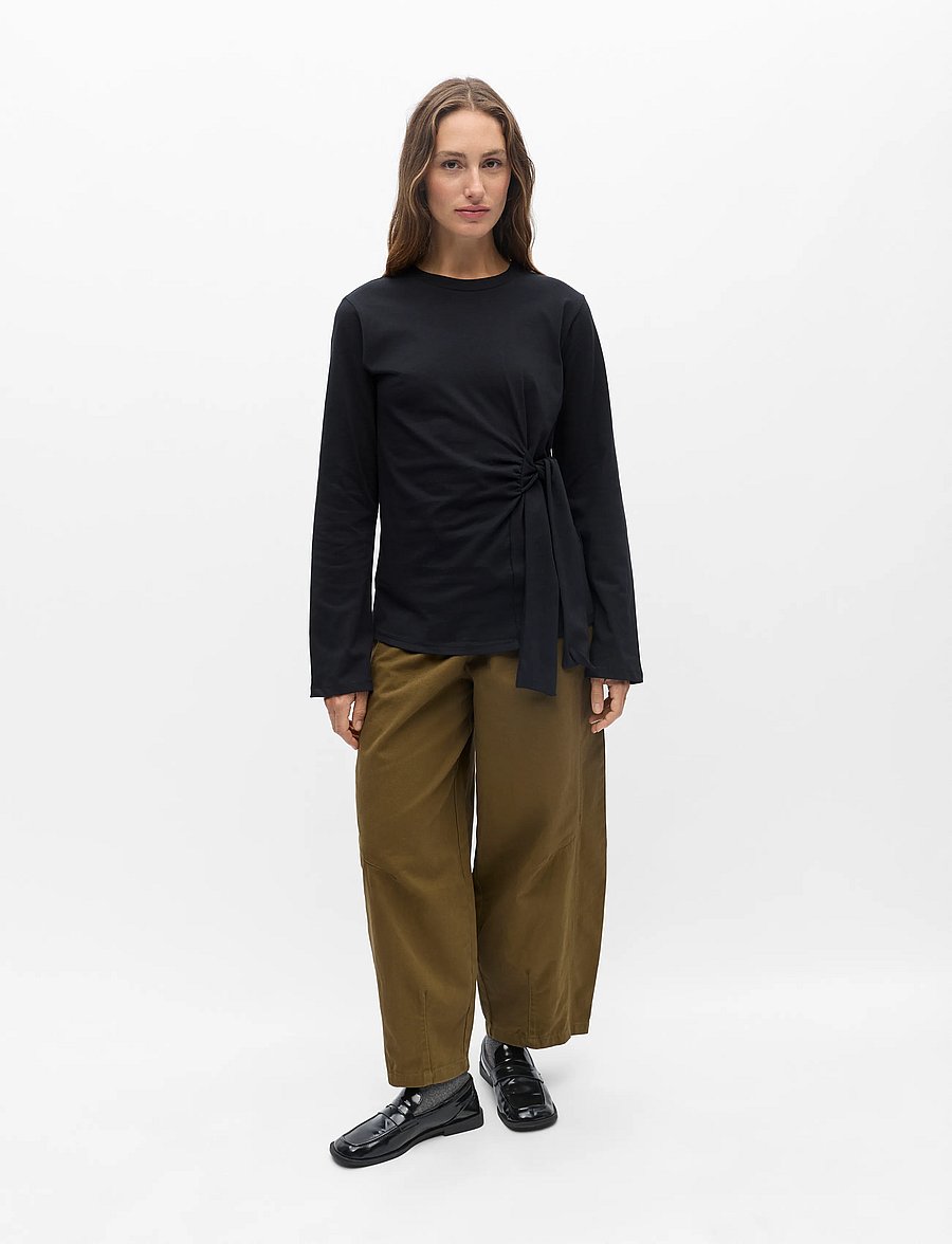 Object - OBJGIMA KAIJA L/S RE TIE T-SHIRT 146 - langærmede toppe - black - 3