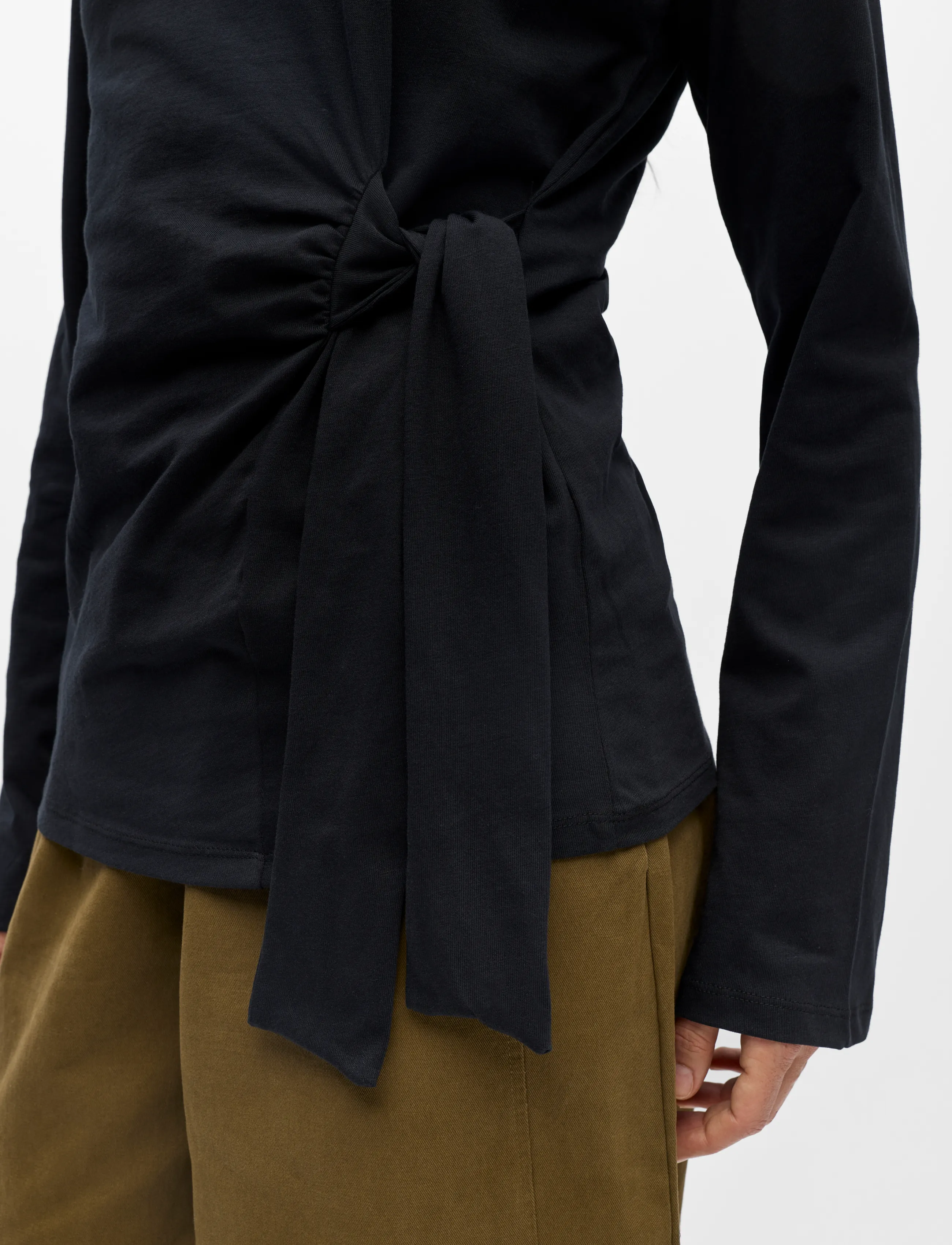 Object - OBJGIMA KAIJA L/S RE TIE T-SHIRT 146 - langærmede toppe - black - 4