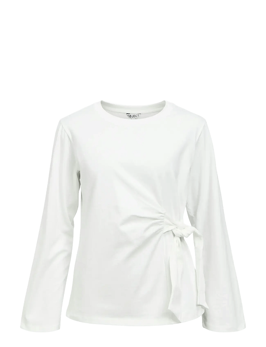 Object - OBJGIMA KAIJA L/S RE TIE T-SHIRT 146 - pikkade varrukatega topid - cloud dancer - 1
