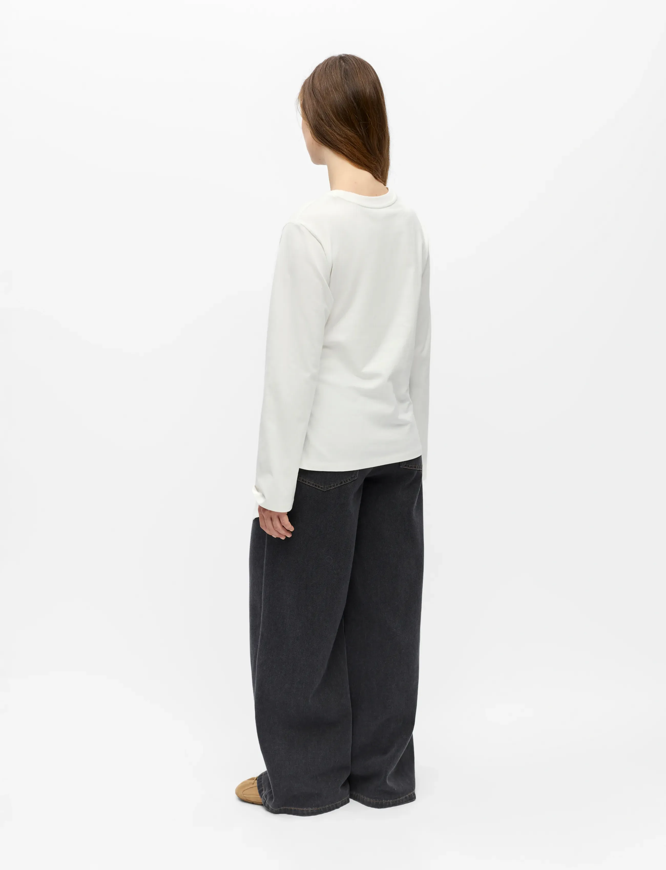Object - OBJGIMA KAIJA L/S RE TIE T-SHIRT 146 - långärmade toppar - cloud dancer - 2
