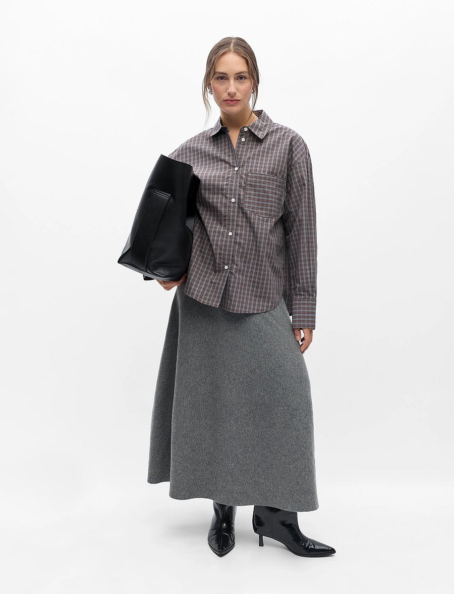 Object - OBJZILA L/S RE SHIRT NOOS - pikkade varrukatega särgid - grey - 0