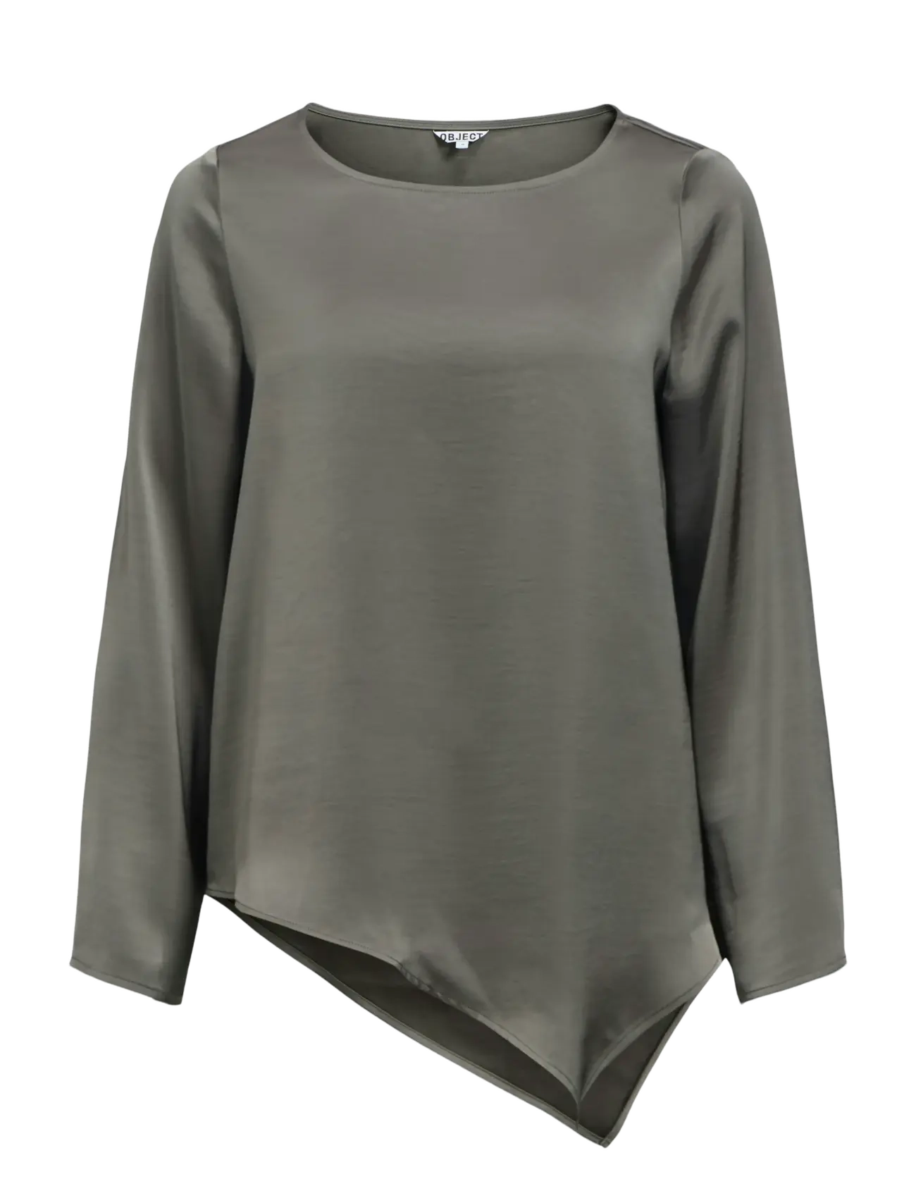 Object OBJCHILLI L/S ASYMMETRIC TOP 146 ND - Bluser & Skjorter - GUNMETAL / grey