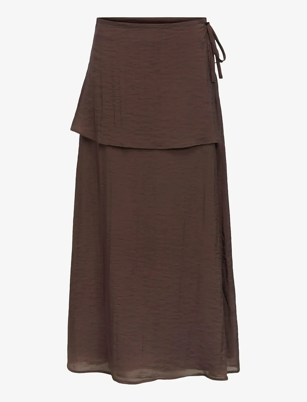 Object - OBJISORA RE LONG APRON SKIRT E SS 26 - wrap skirts - seal brown - 0