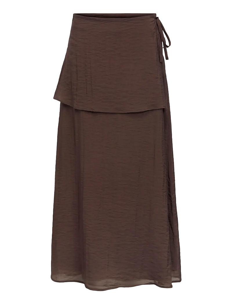 Object - OBJISORA RE LONG APRON SKIRT E SS 26 - wrap skirts - seal brown - 0