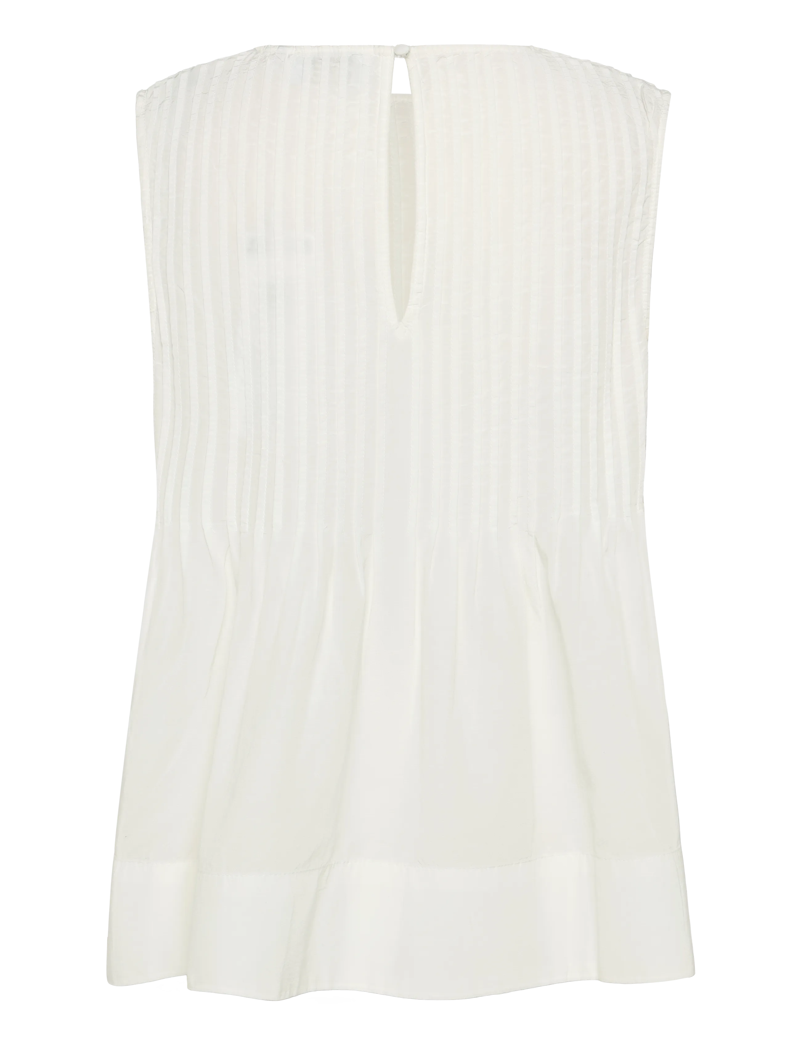 Object - OBJMANAR S/L PLEATED TOP E SS FAIR 26 - sleeveless blouses - cloud dancer - 1
