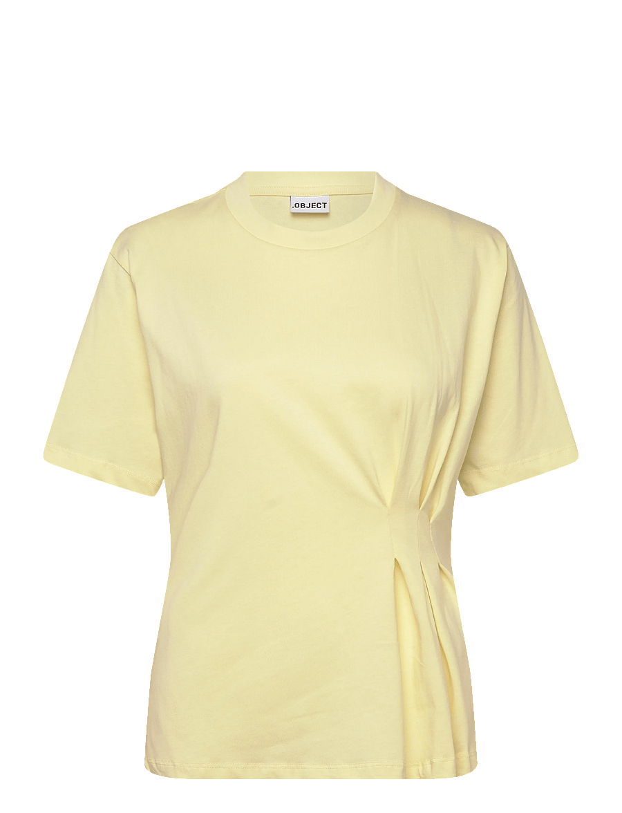 Object - OBJGIMA S/S FITTED TEE E SS FAIR 26 - t-shirts - tender yellow - 0