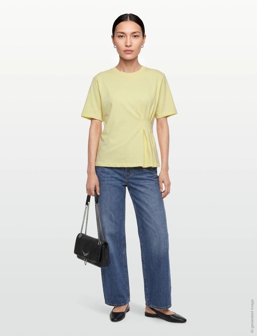 Object - OBJGIMA S/S FITTED TEE E SS FAIR 26 - t-shirts - tender yellow - 0