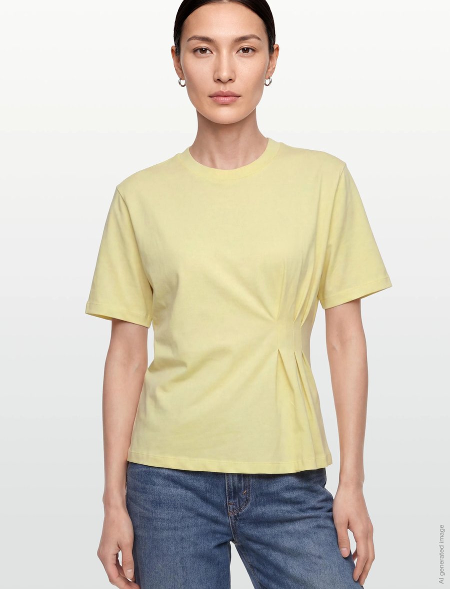 Object - OBJGIMA S/S FITTED TEE E SS FAIR 26 - t-shirts - tender yellow - 3
