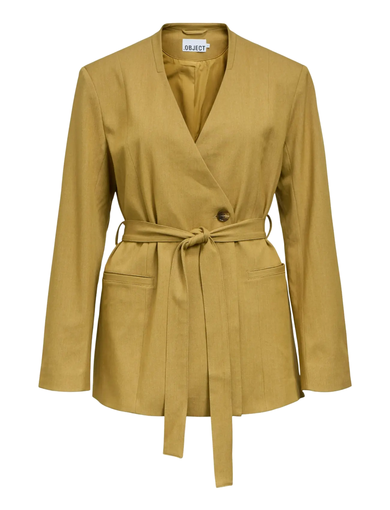 Object OBJLISA LO L/S BELT BLAZER 146 ND - Kläder - FENNEL SEED / khaki/green