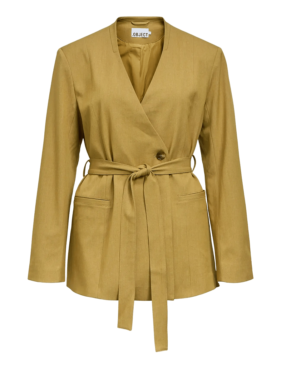 Object - OBJLISA LO L/S BELT BLAZER 146 ND - kavajer med skärp - fennel seed - 1