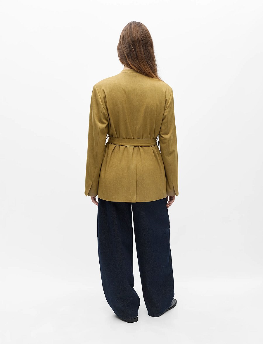 Object - OBJLISA LO L/S BELT BLAZER 146 ND - kavajer med skärp - fennel seed - 2