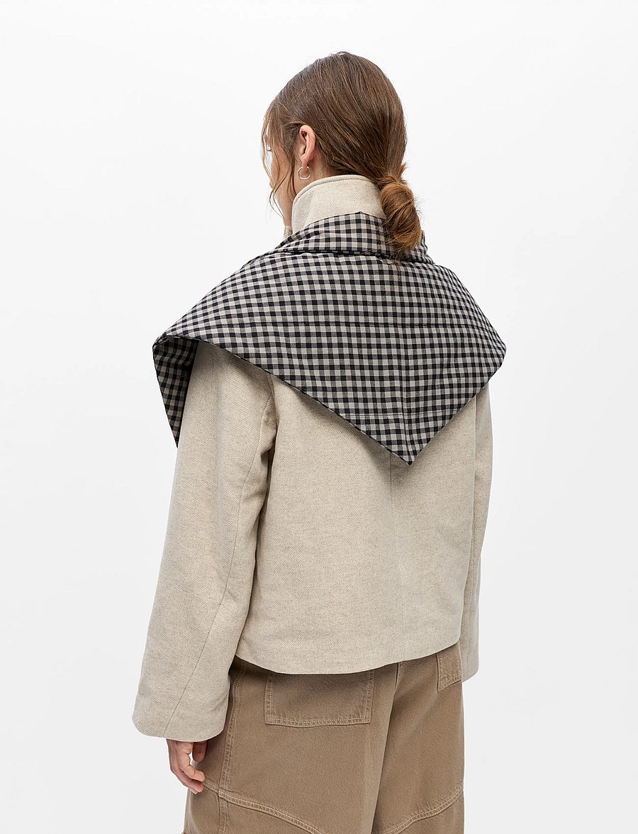 Object - OBJOLIVIA PADDED CHECKED SCARF 146 - opal gray - 2