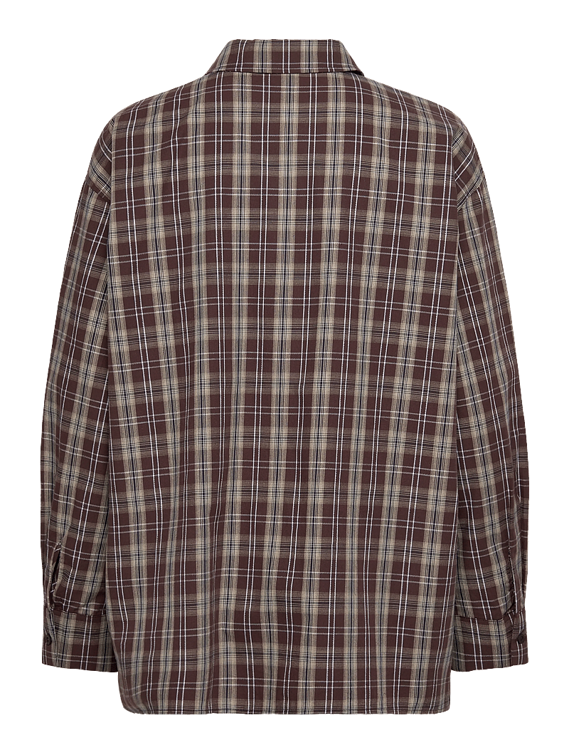 Object - OBJKEKY L/S LOOSE SHIRT E DIV - långärmade skjortor - seal brown - 2