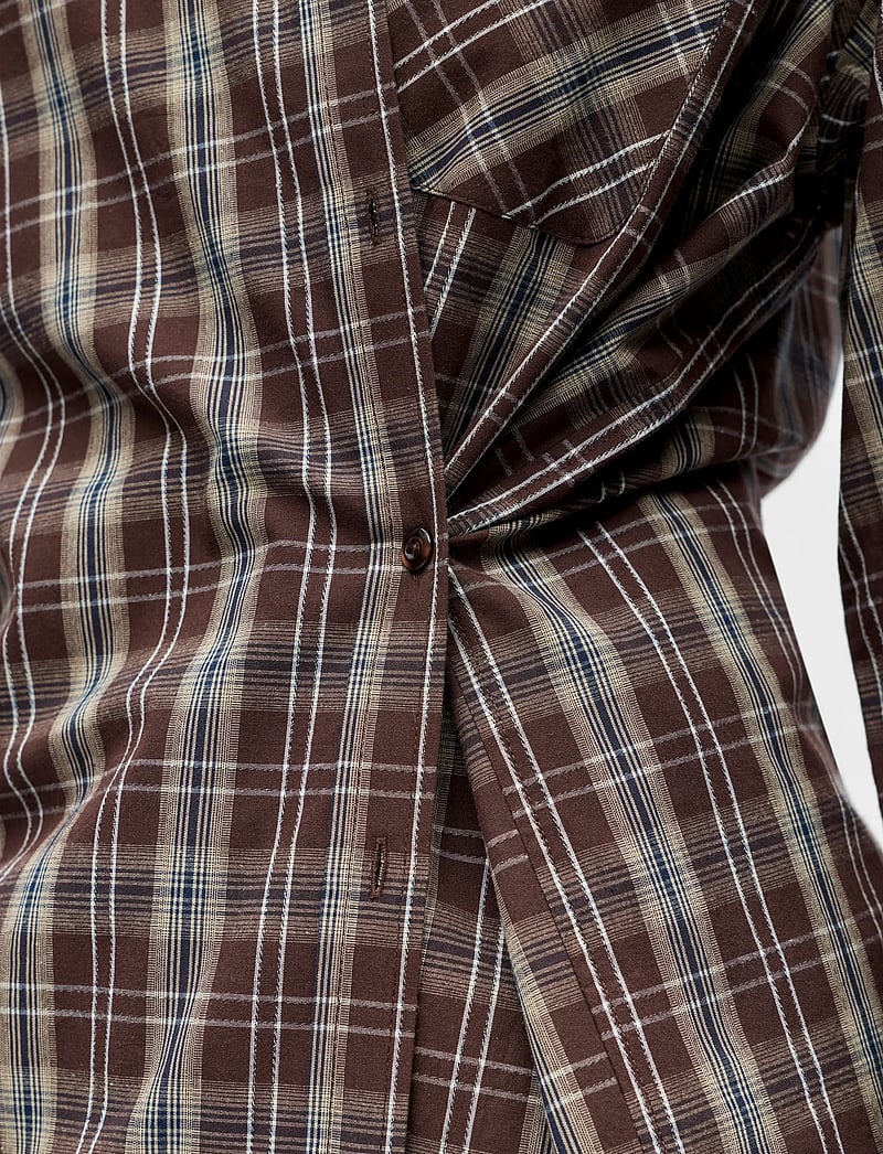 Object - OBJKEKY L/S LOOSE SHIRT E DIV - långärmade skjortor - seal brown - 4