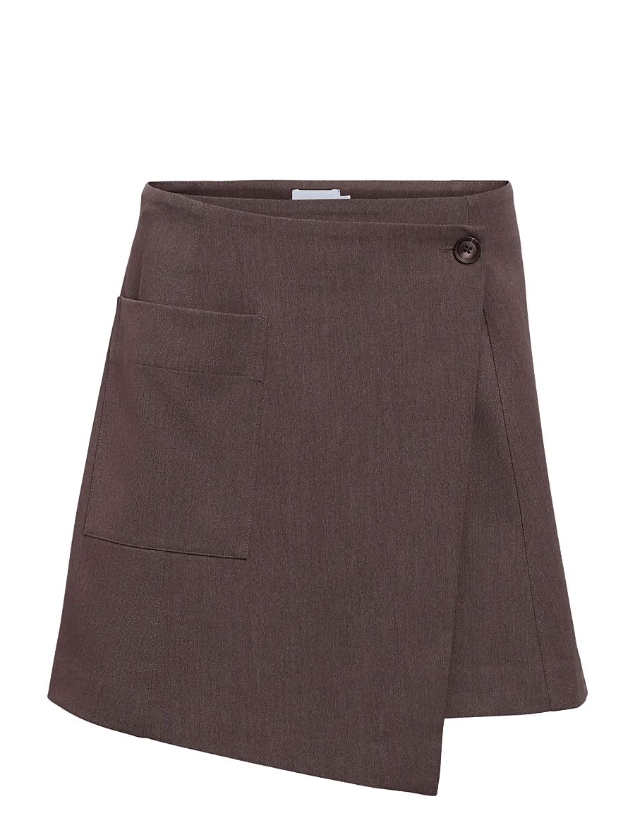 Object - OBJLISA RE WRAP SKIRT NOOS - hõlmikseelikud - seal brown - 1