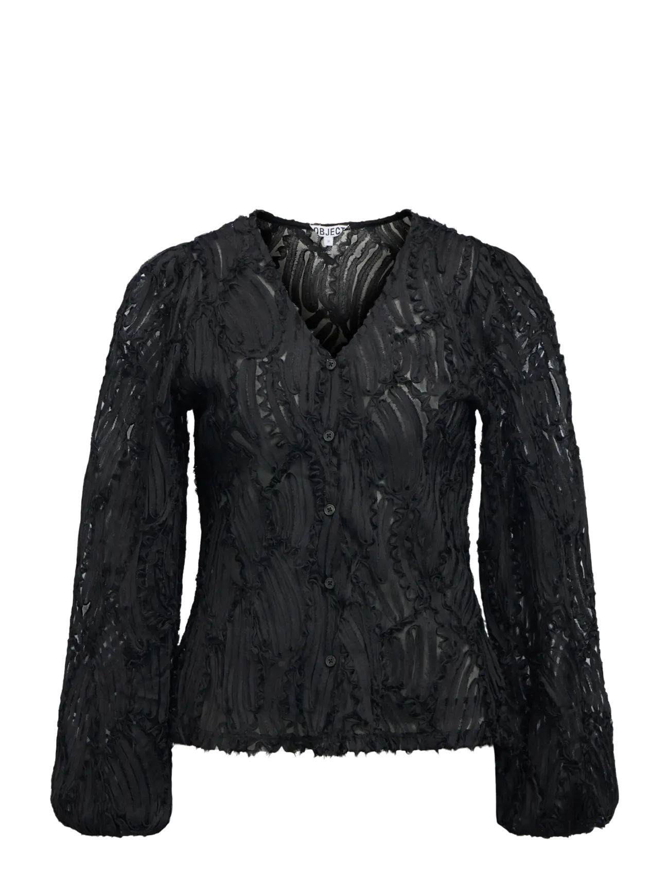 Object - OBJLUCIE LUKA L/S RE V-NECK TOP 147 - black - 1