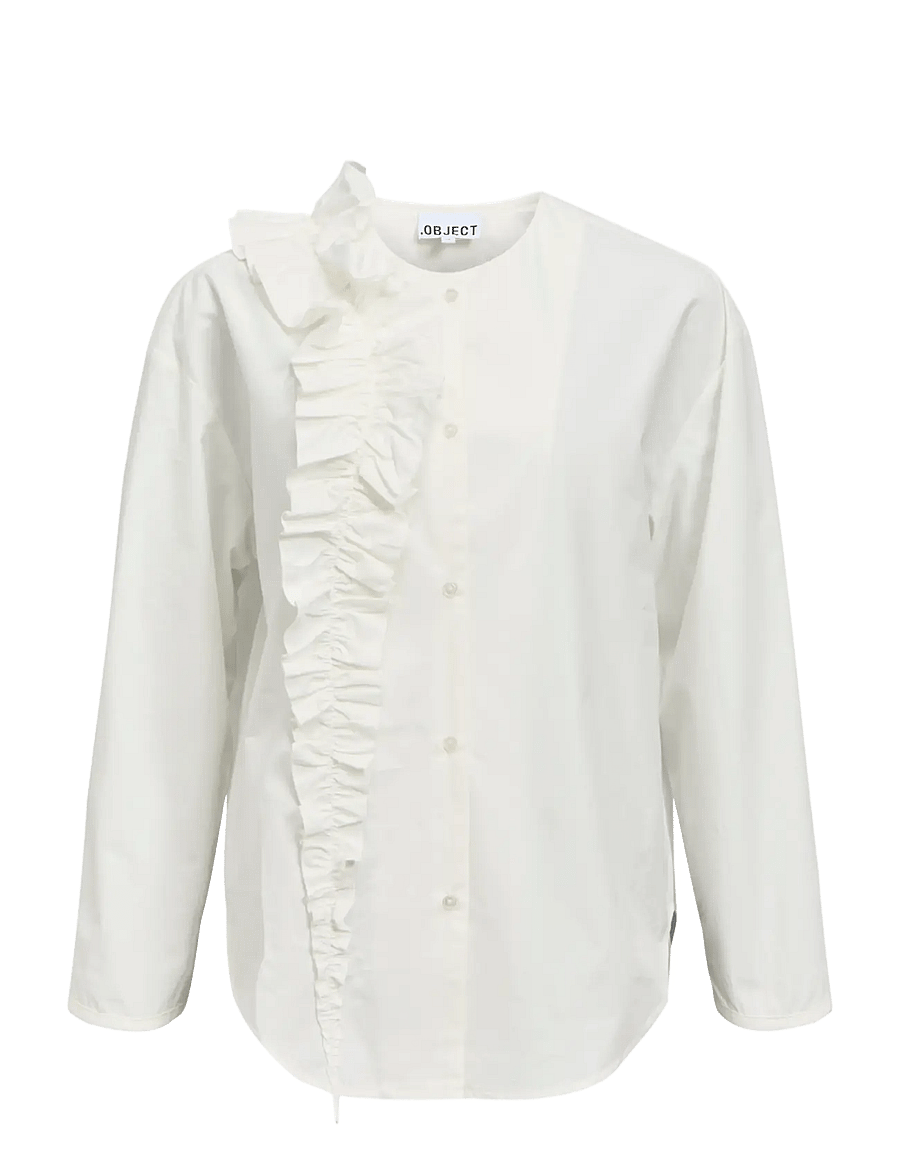 Object - OBJMUNI L/S RE SHIRT 147 - cloud dancer - 1