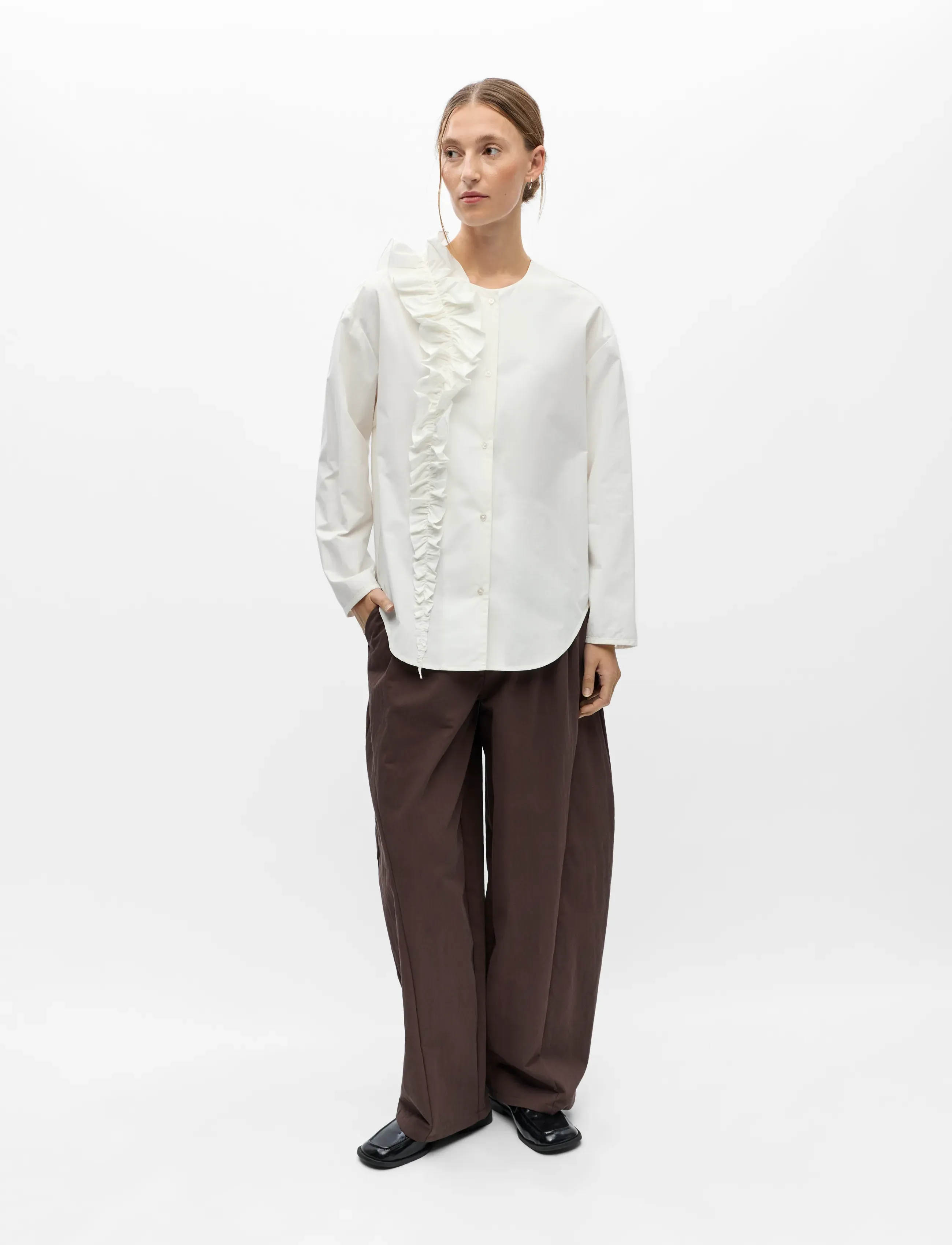 Object - OBJMUNI L/S RE SHIRT 147 - cloud dancer - 3