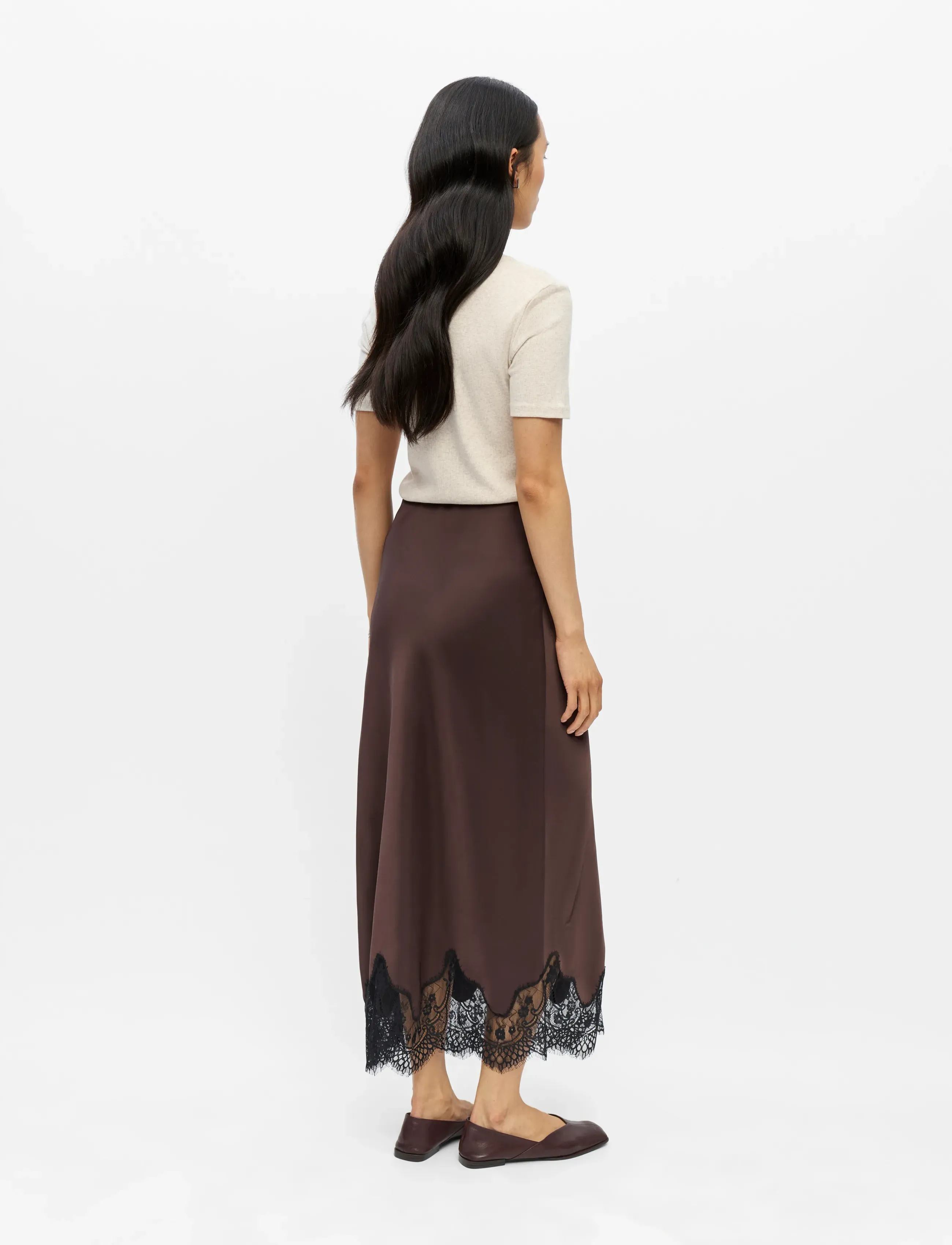 Object - OBJALLI MW LONG SKIRT E SS FAIR 26 - seal brown - 2
