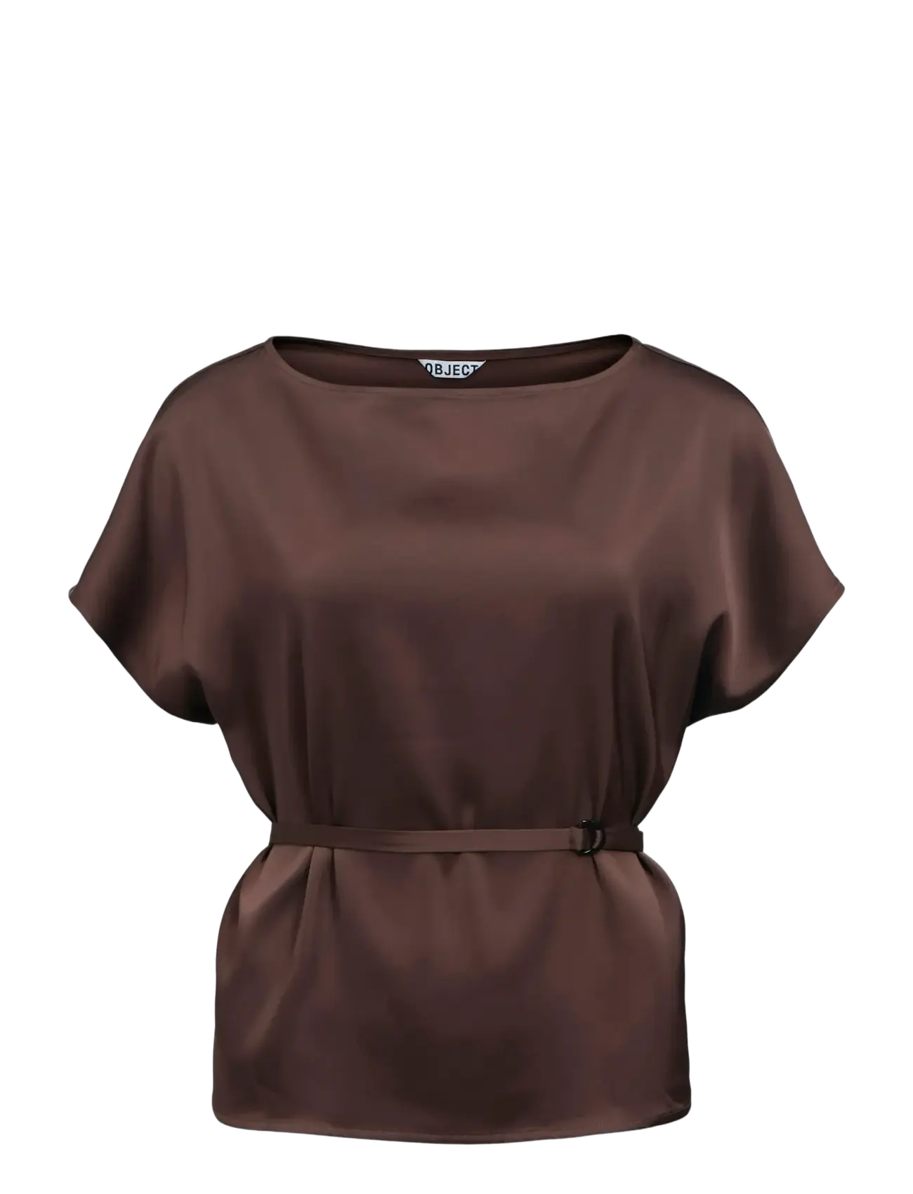 Object OBJALLI S/S REG TOP E SS FAIR 26 - Kleidung - SEAL BROWN / brown