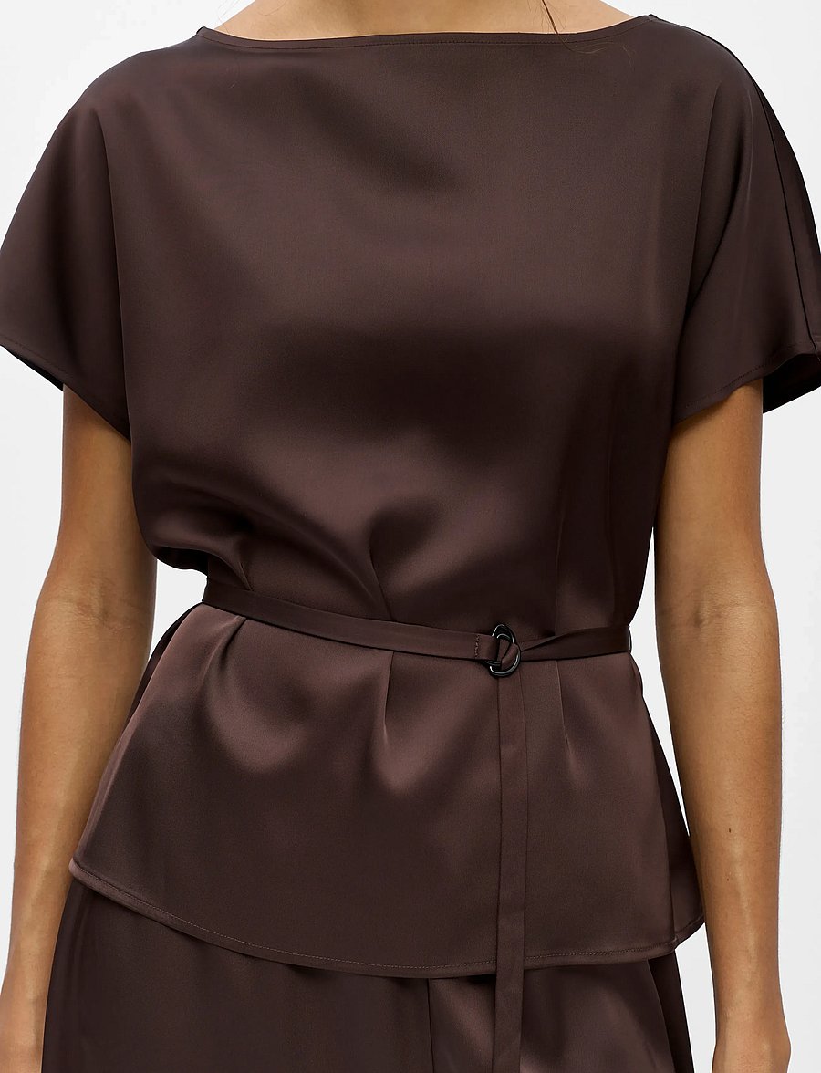 Object - OBJALLI S/S REG TOP E SS FAIR 26 - mode trends - seal brown - 3