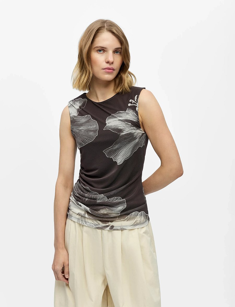 Object - OBJSHIRA S/L RE MESH TOP E SS FAIR 26 - Ärmellose tops - seal brown - 3