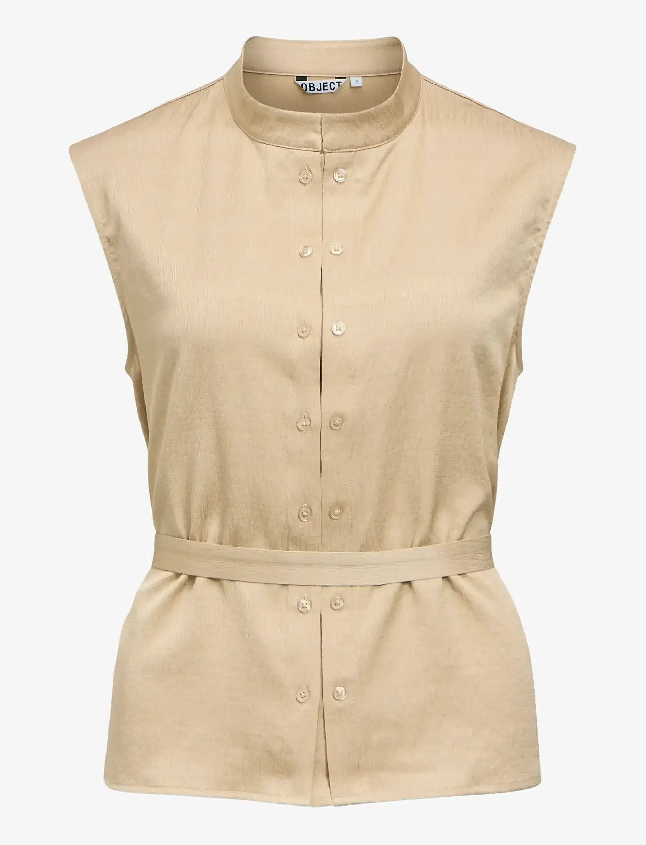 Object - OBJHELIN S/L WAISTCOAT E SS FAIR 26 - Ærmeløse bluser - humus - 1