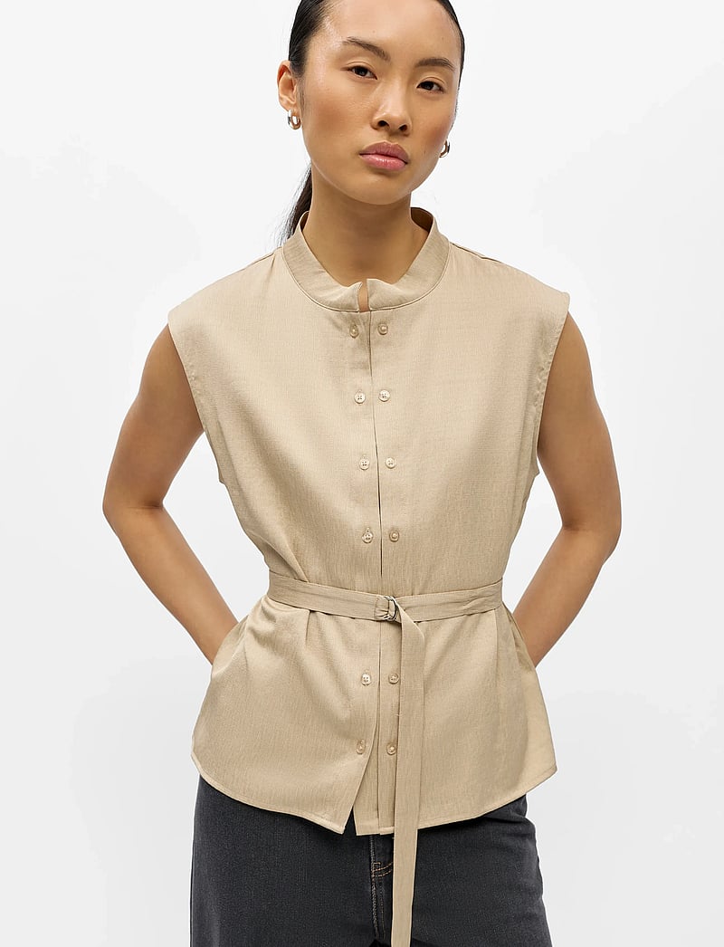 Object - OBJHELIN S/L WAISTCOAT E SS FAIR 26 - Ärmellose blusen - humus - 5