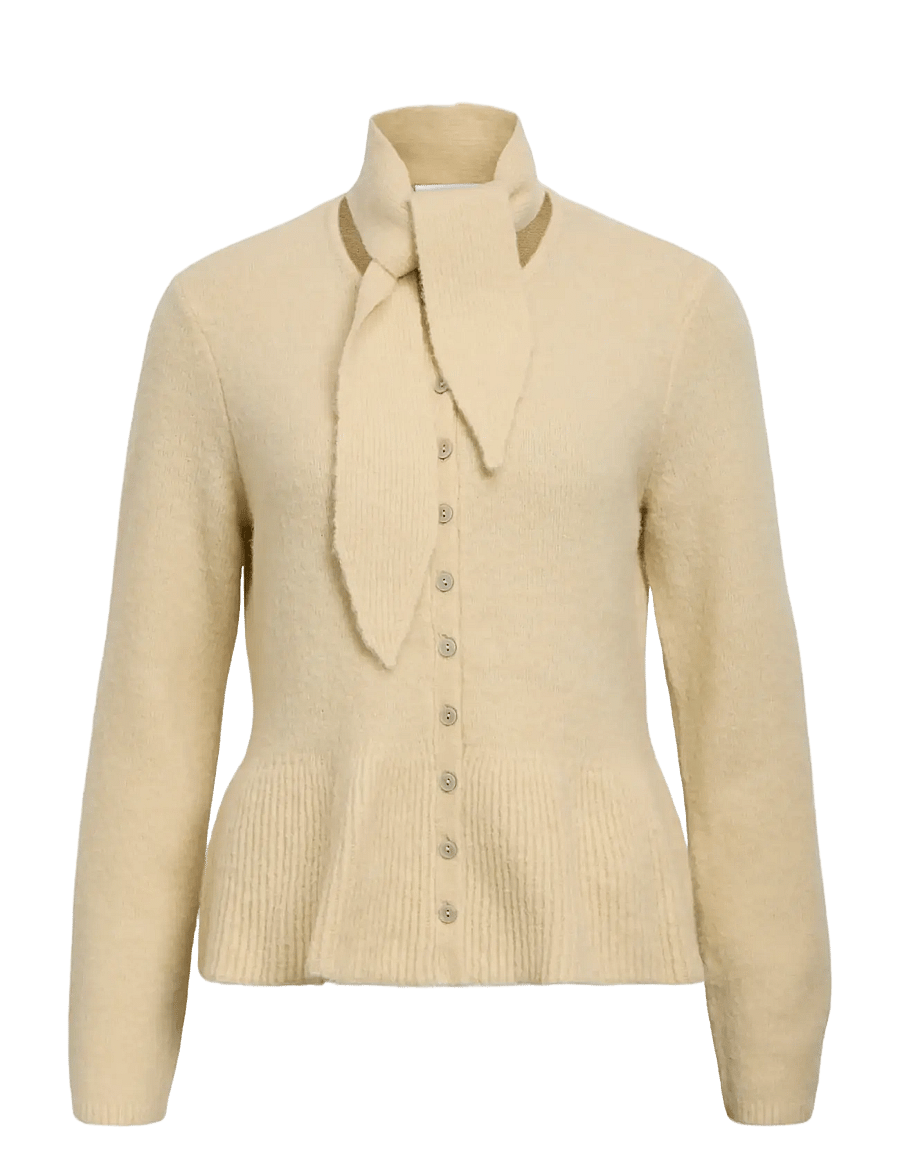 Object - OBJNIVIN L/S SCARF KNIT CARDIGAN 147 - birch - 1