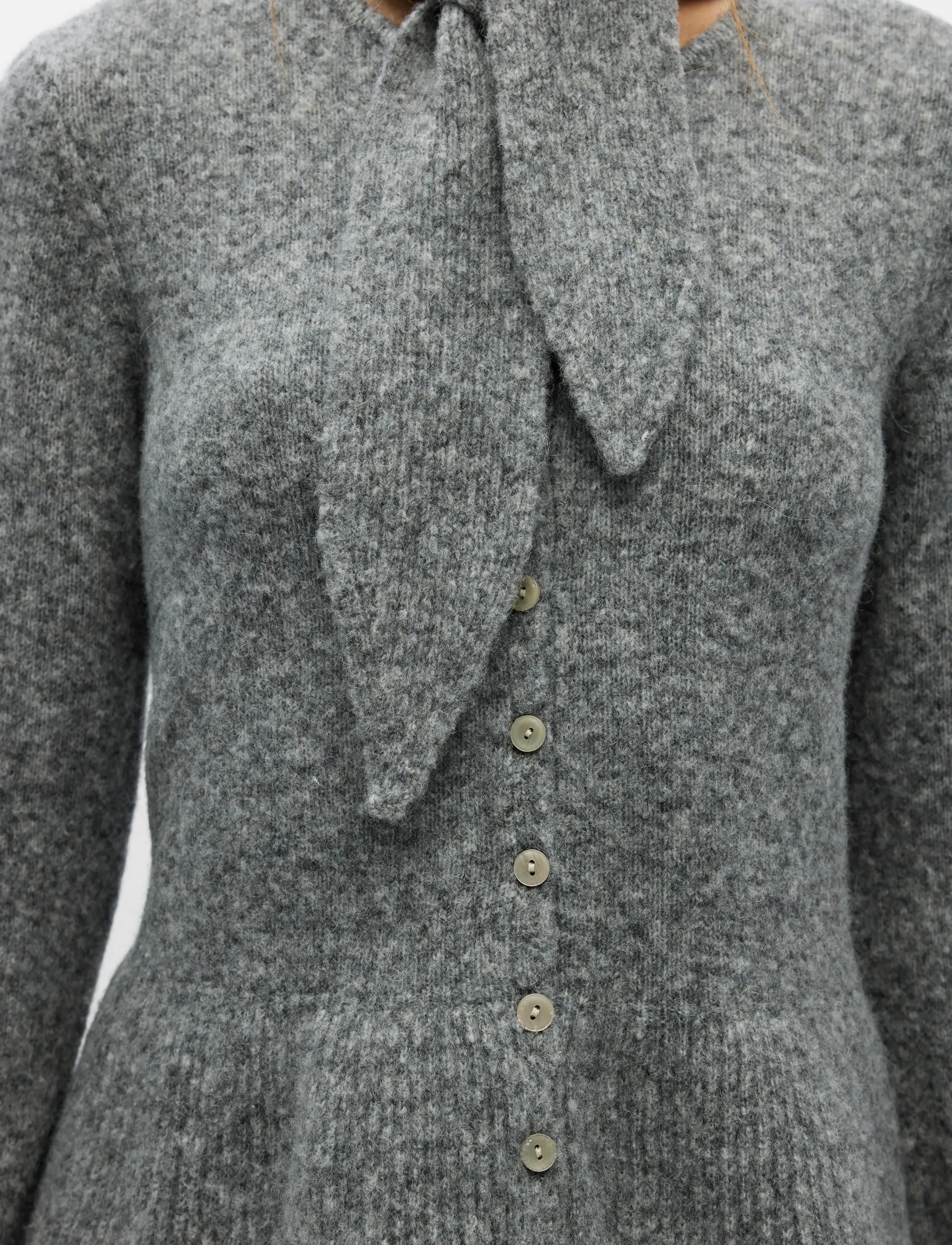 Object - OBJNIVIN L/S SCARF KNIT CARDIGAN 147 - strickjacken - medium grey melange - 3