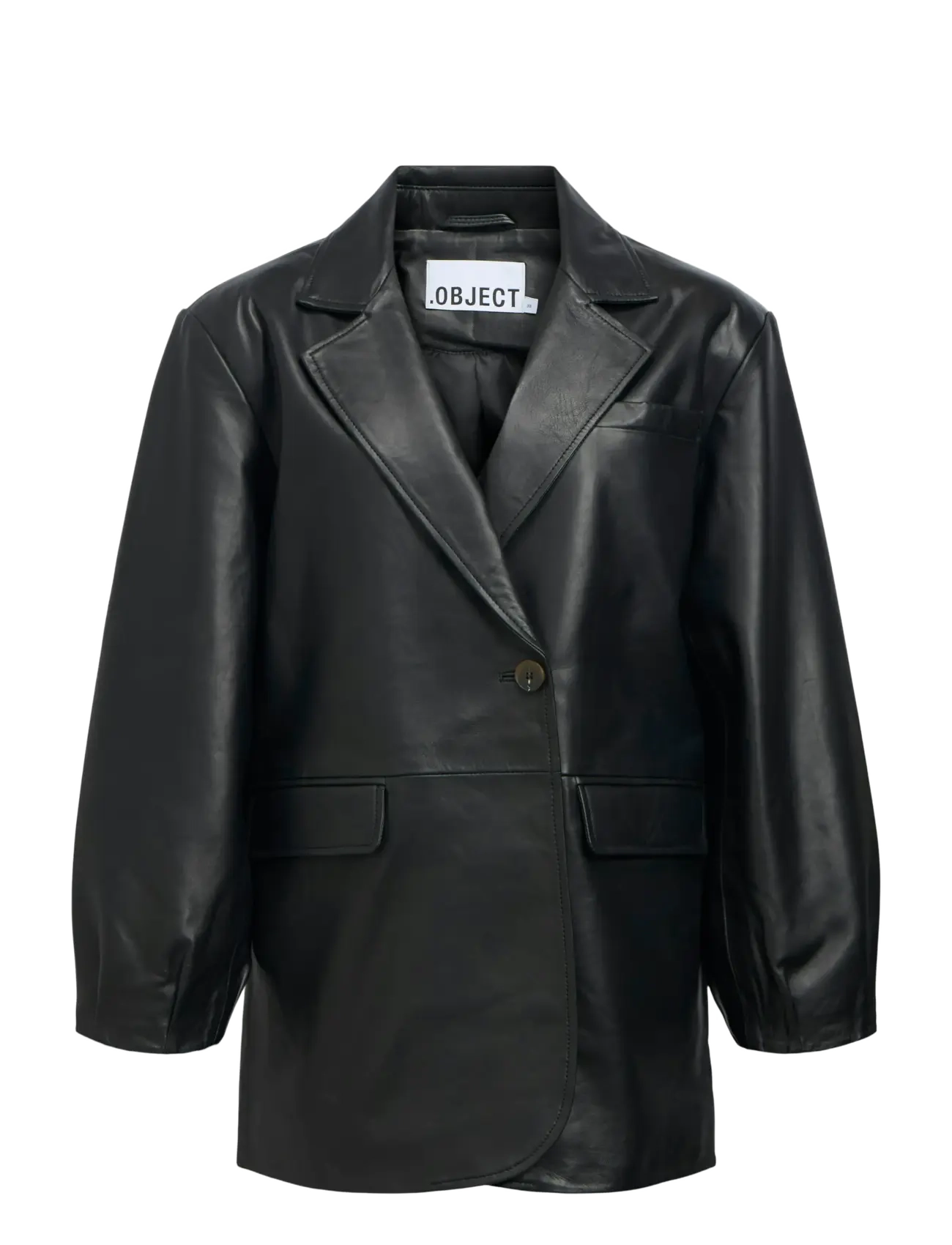 Object OBJLUNA L/S LO LEATHER JACKET 146 - Jackets & Coats - BLACK / black