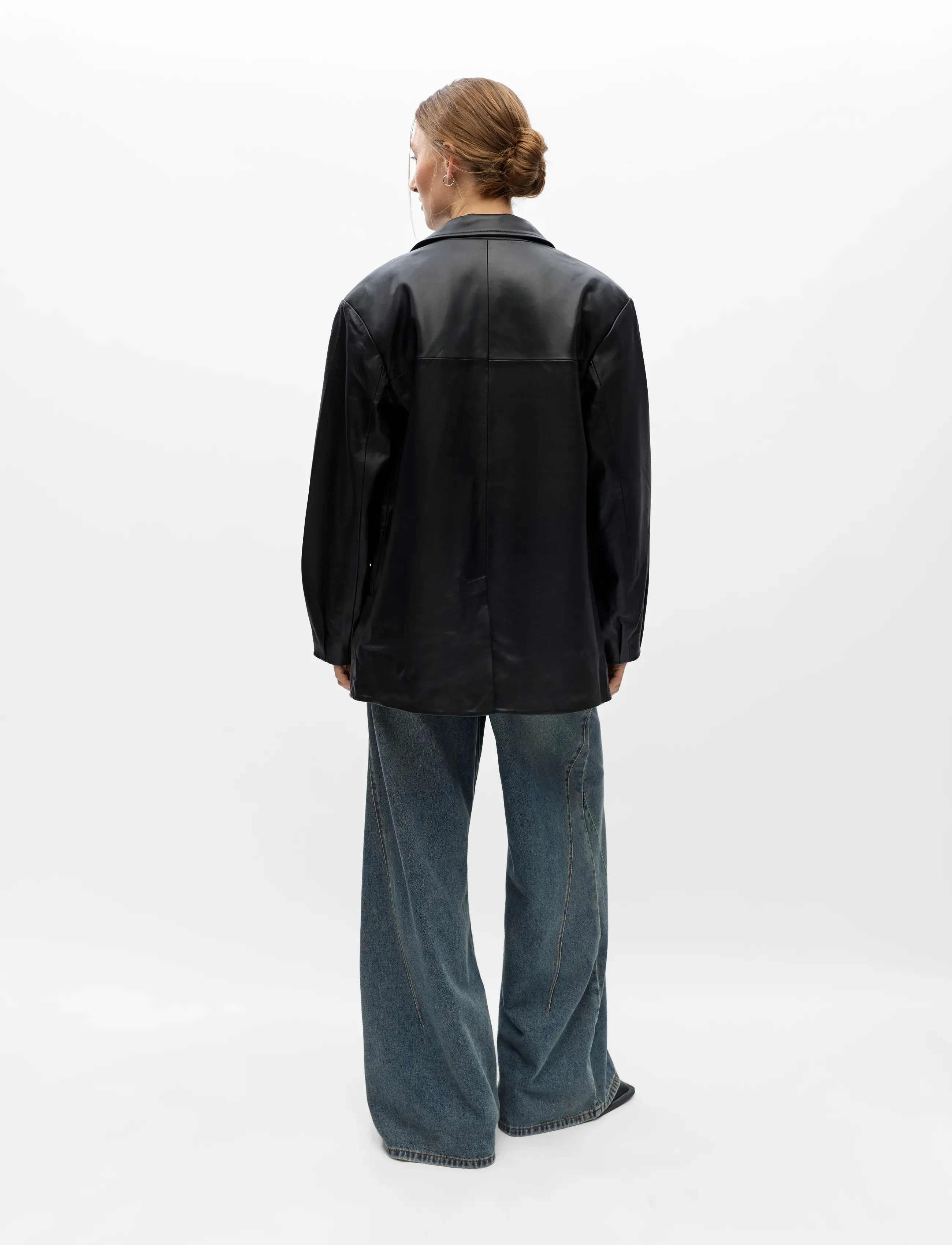 Object - OBJLUNA L/S LO LEATHER JACKET 146 - leather jackets - black - 2