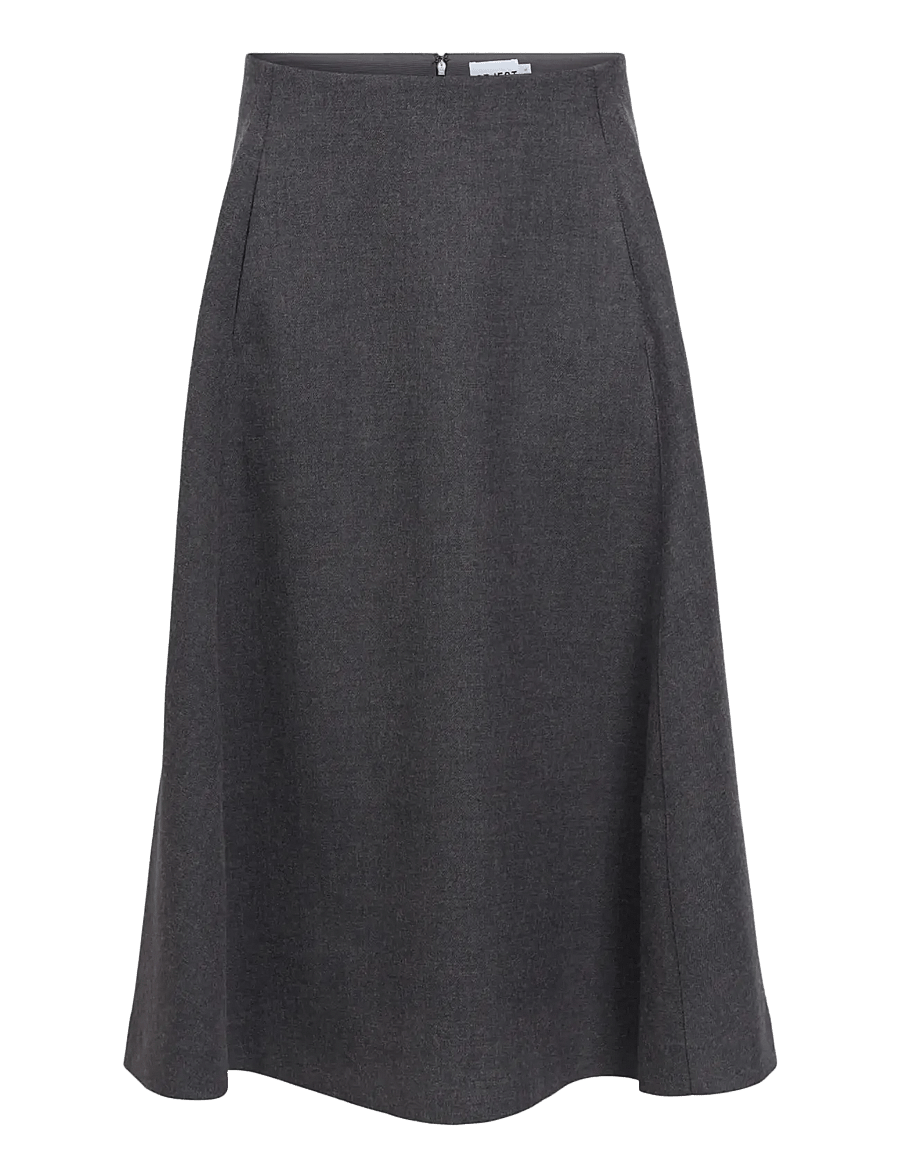 Object - OBJKAVIN A-SHAPE MIDI SKIRT147 - midi nederdele - dark grey melange - 1