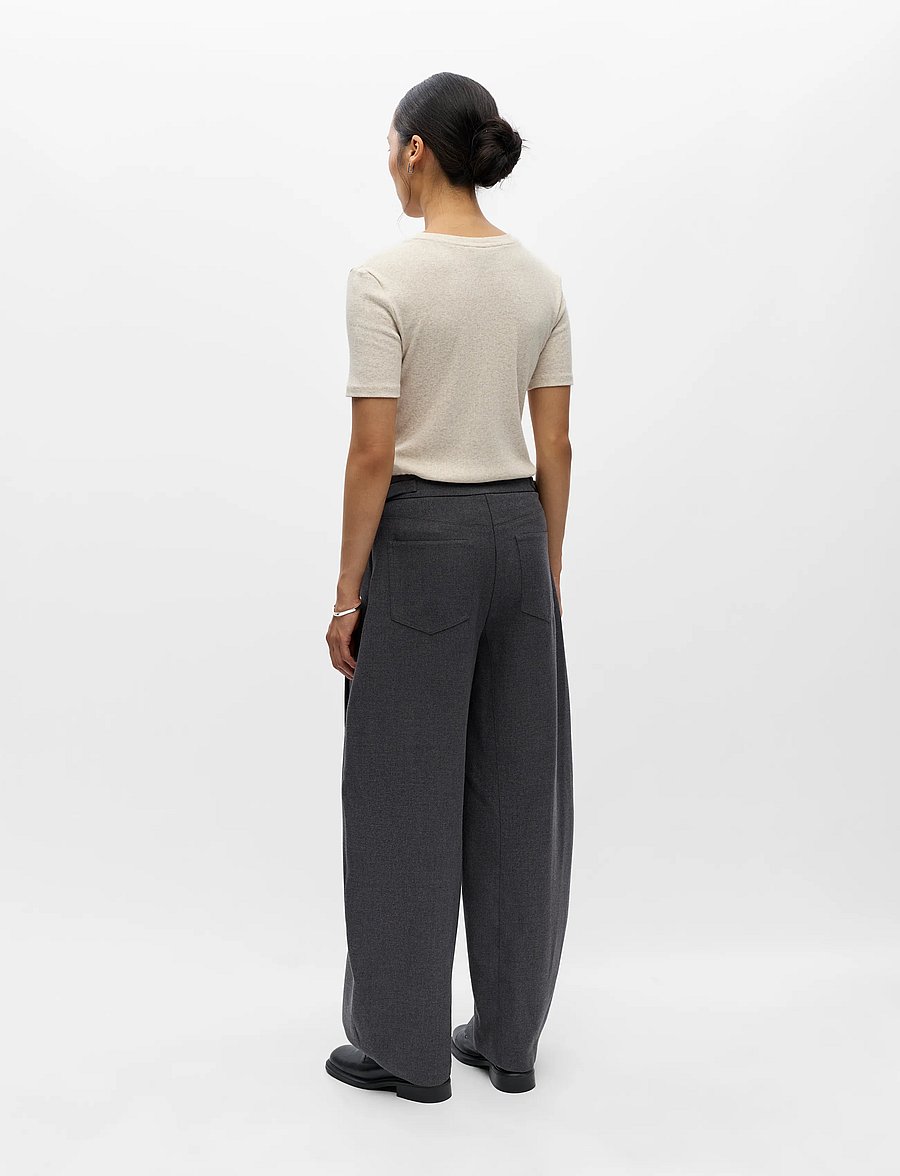 Object - OBJKAVIN MW BARREL PANTS 147 - dark grey melange - 4