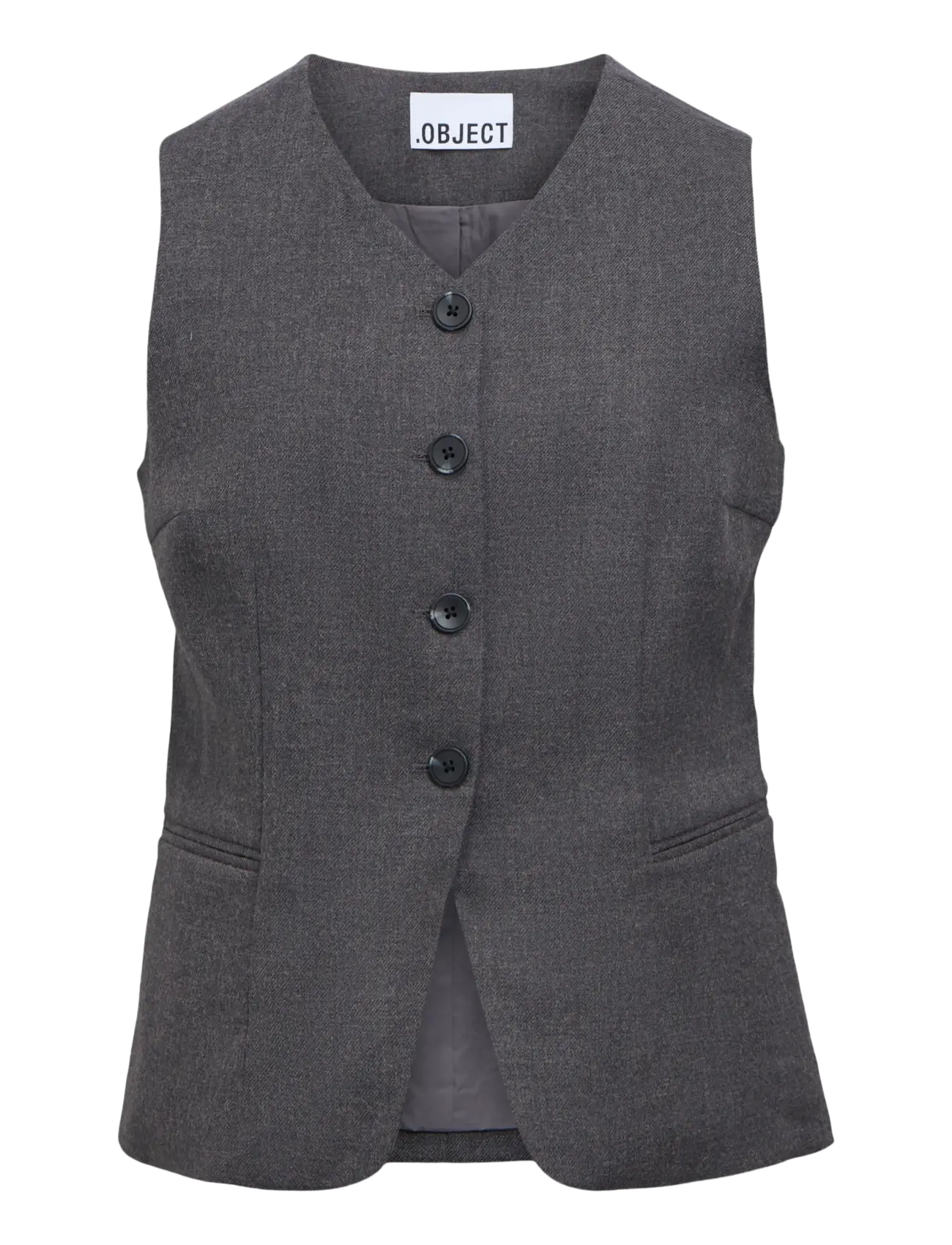 Object OBJKAVIN RE WAISTCOAT 147 - Steppwesten - DARK GREY MELANGE / grey