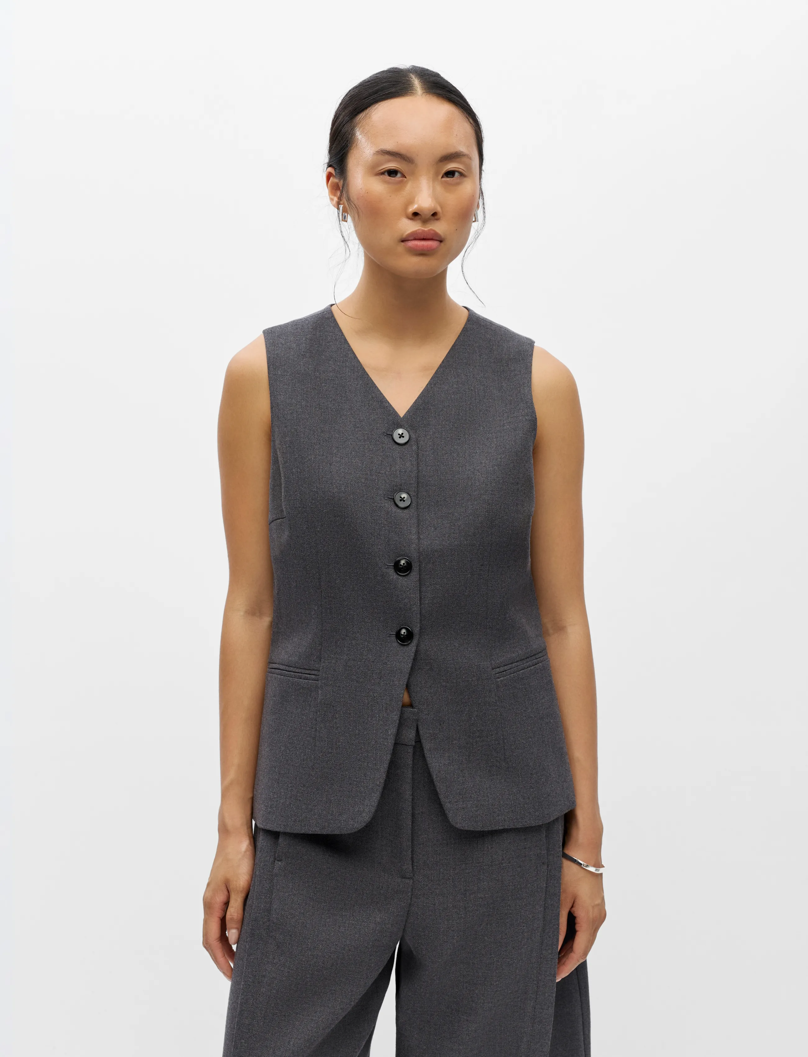 Object - OBJKAVIN RE WAISTCOAT 147 - steppwesten - dark grey melange - 3