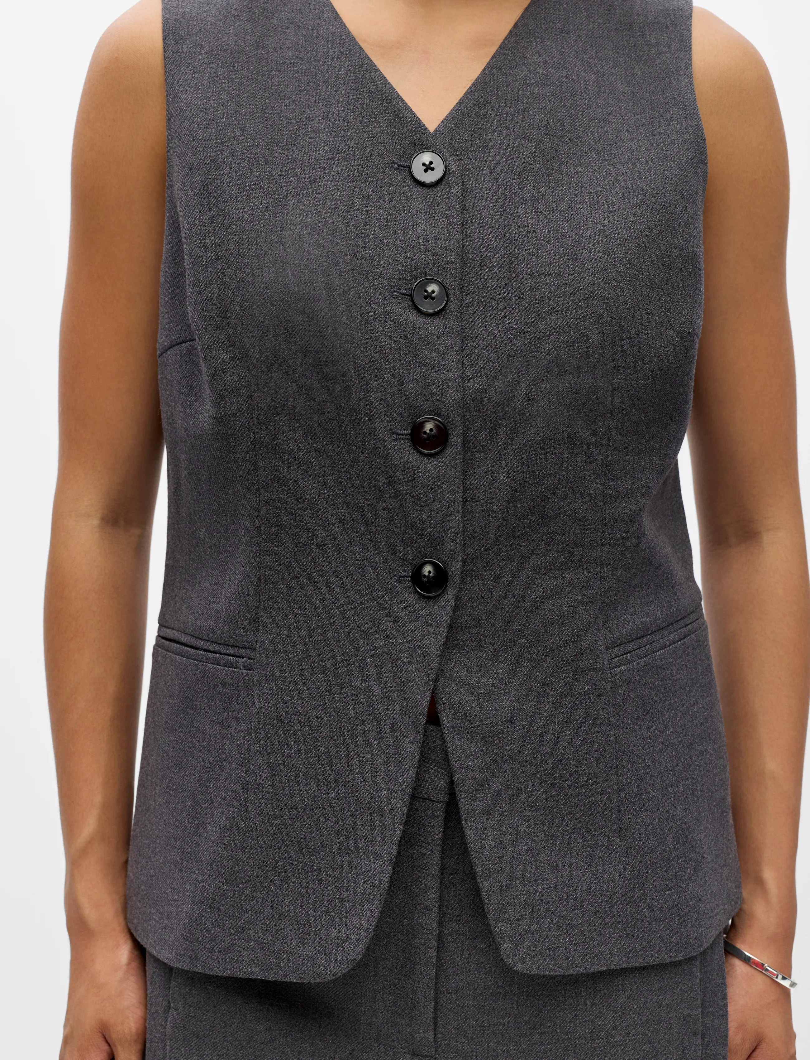 Object - OBJKAVIN RE WAISTCOAT 147 - steppwesten - dark grey melange - 4