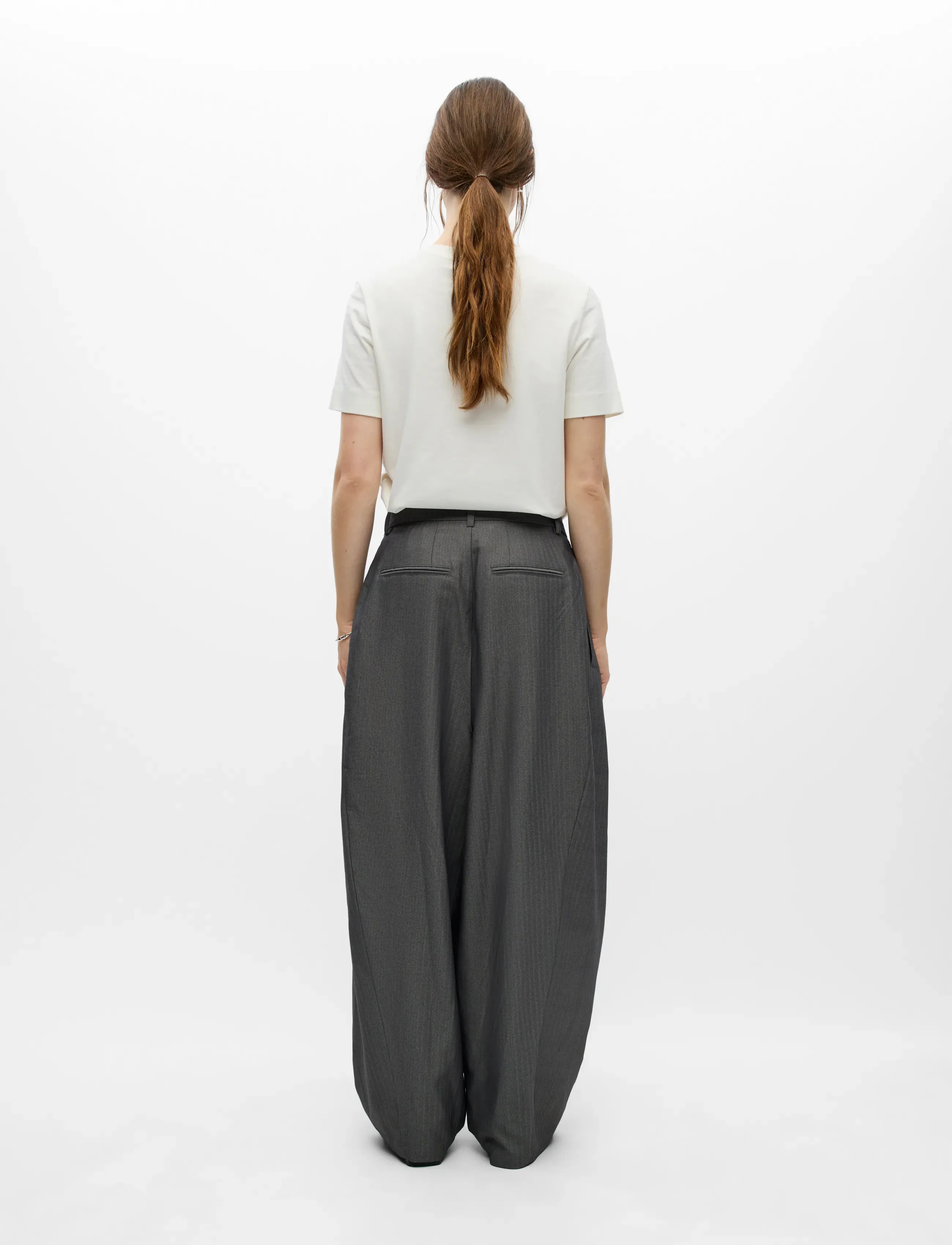 Object OBJNOAMI MW LOOSE PANTS 147 - Laia säärega püksid - GUNMETAL / grey