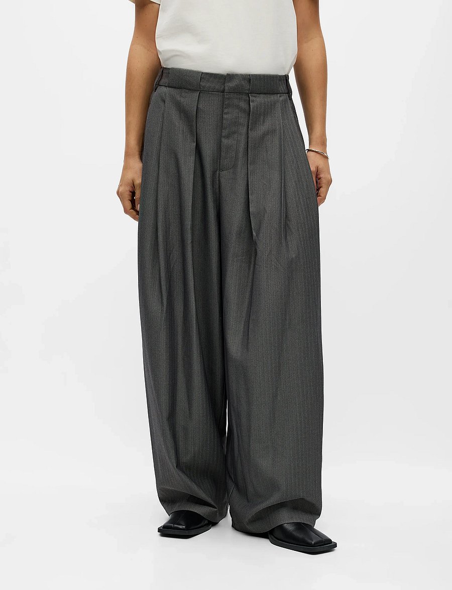 Object - OBJNOAMI MW LOOSE PANTS 147 - pidulikud püksid - gunmetal - 3