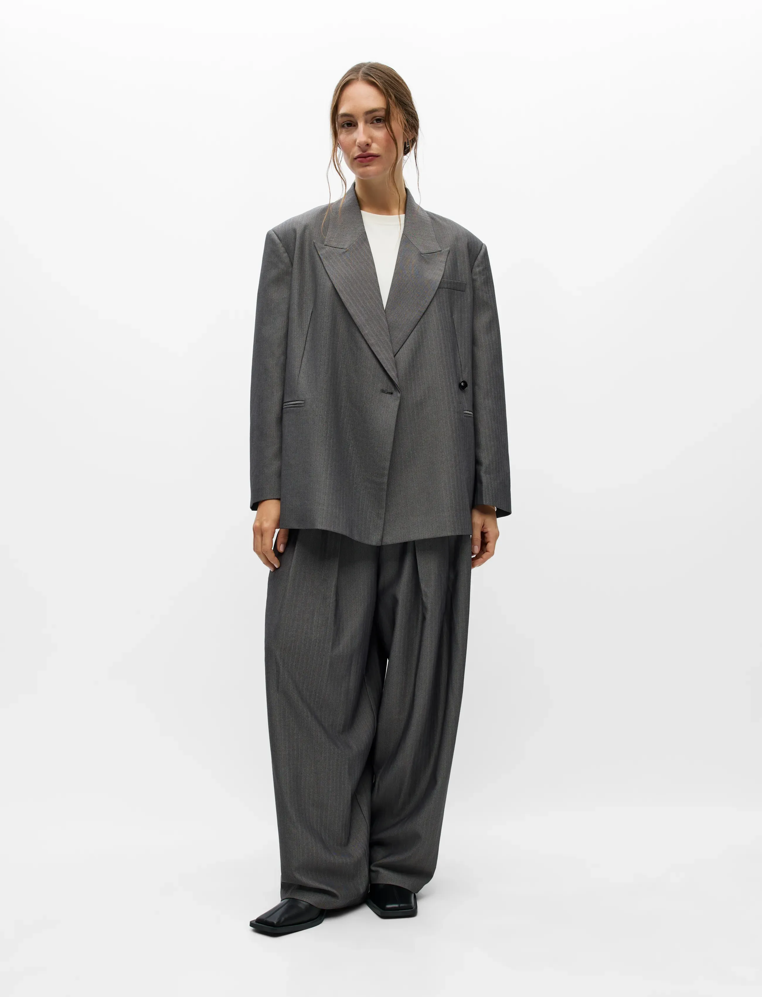 Object - OBJNOAMI OZ WRAP BLAZER 147 - gunmetal - 0