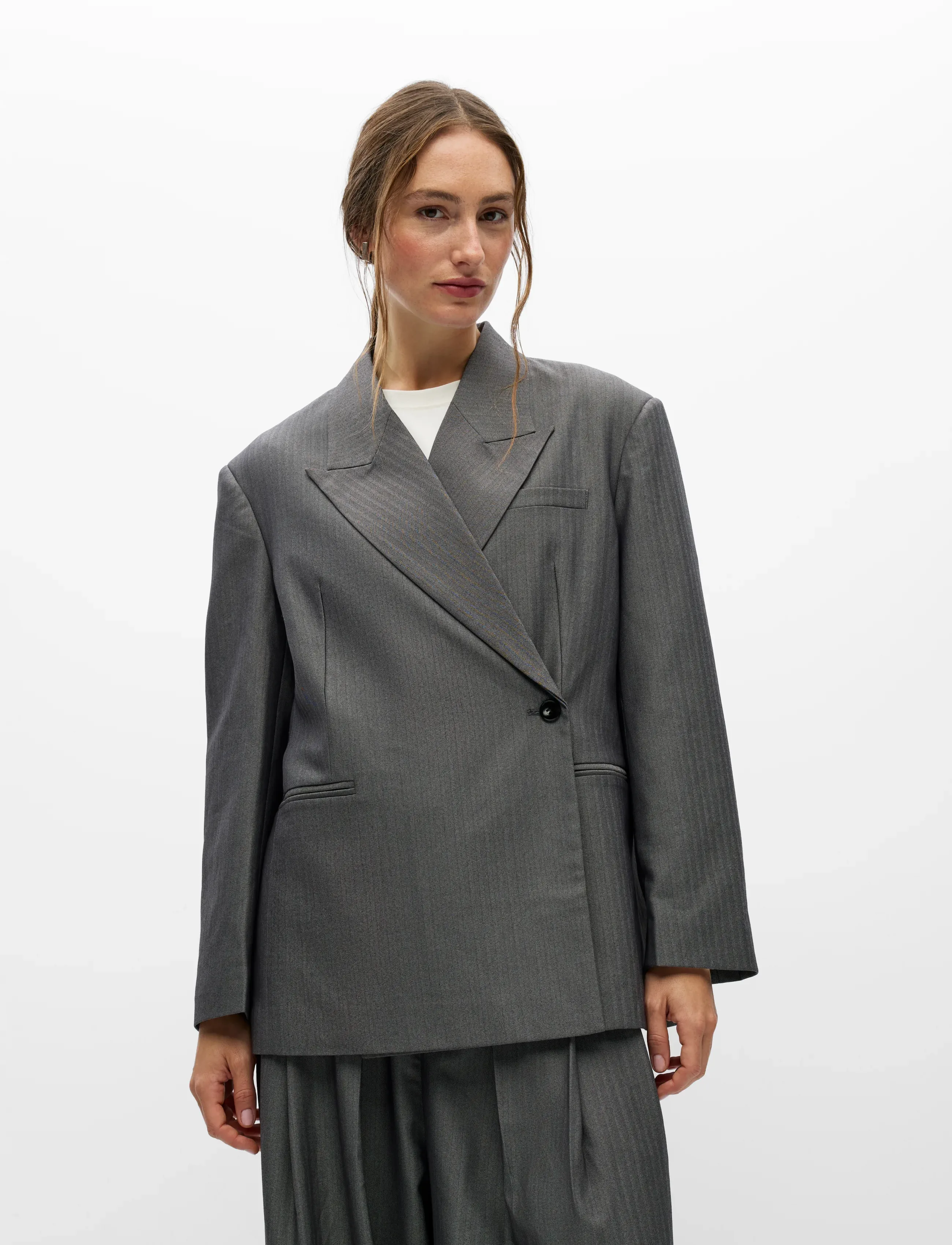 Object - OBJNOAMI OZ WRAP BLAZER 147 - gunmetal - 4
