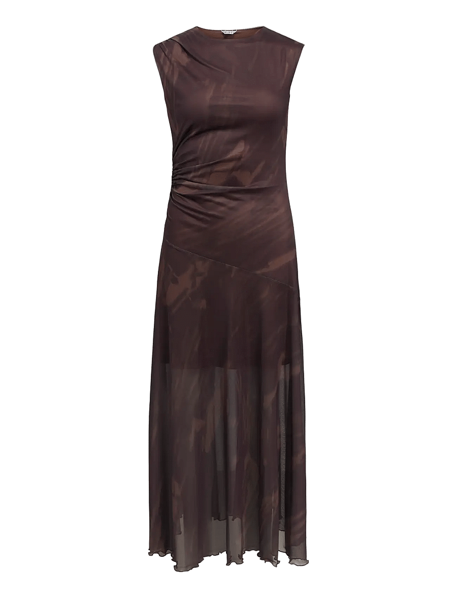 Object - OBJNOELLE S/L LONG DRESS 147 - chocolate plum - 1