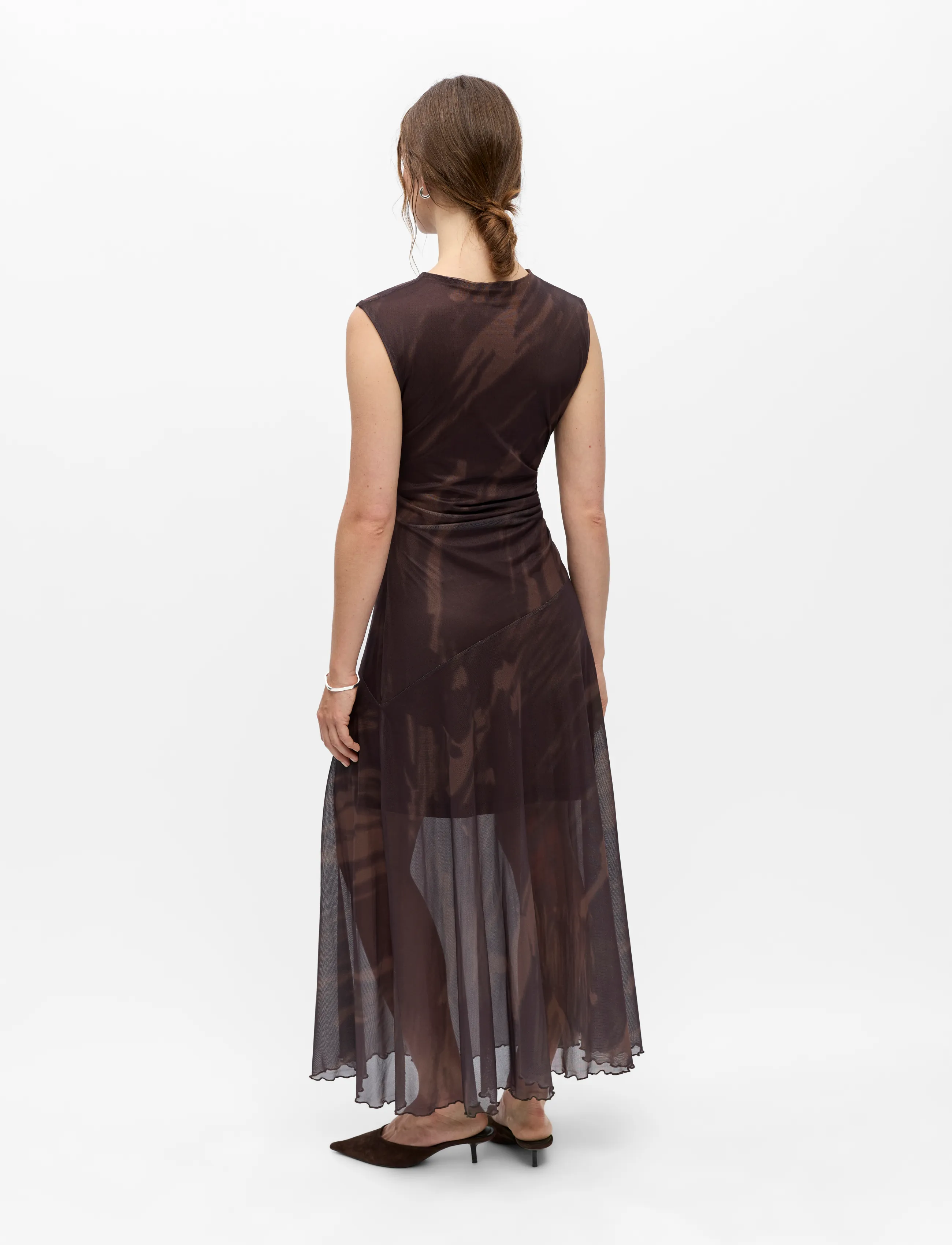 Object - OBJNOELLE S/L LONG DRESS 147 - chocolate plum - 2